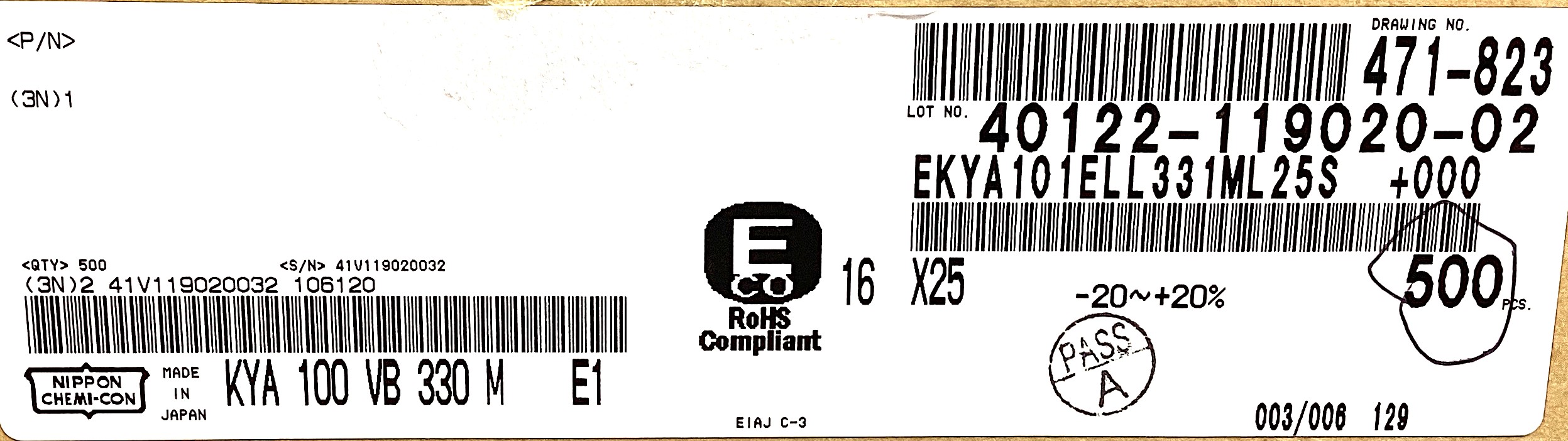 EKYA101ELL331ML25S