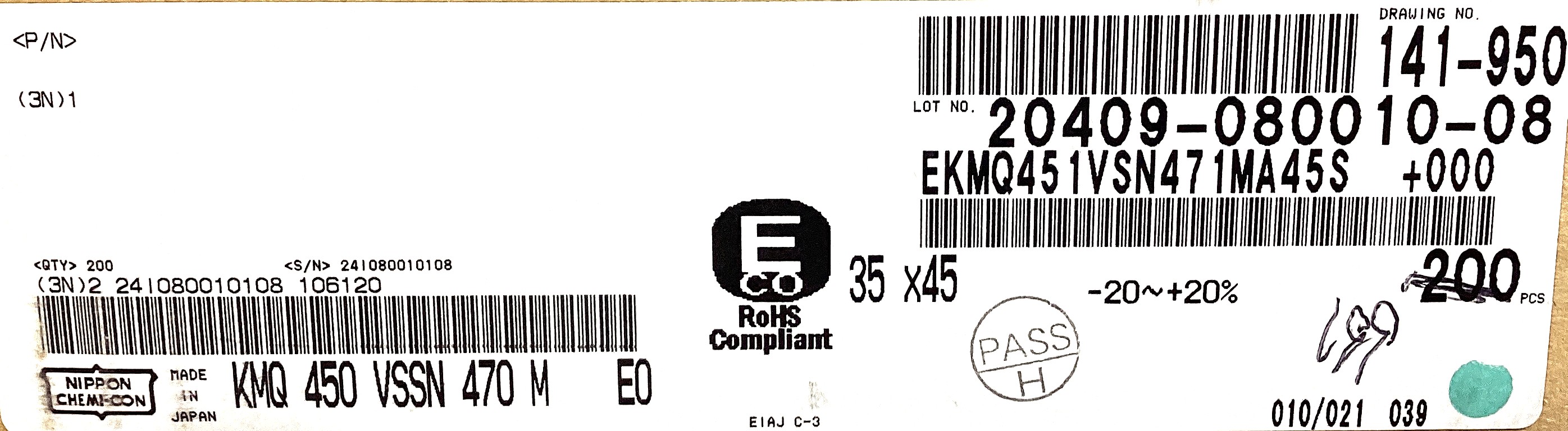 EKMQ451VSN471MA45S