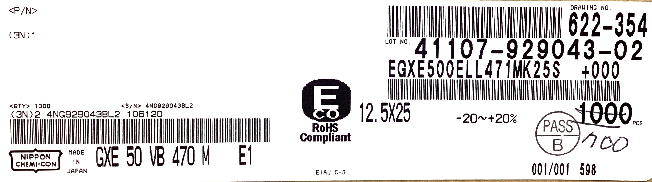 EGXE500ELL471MK25S