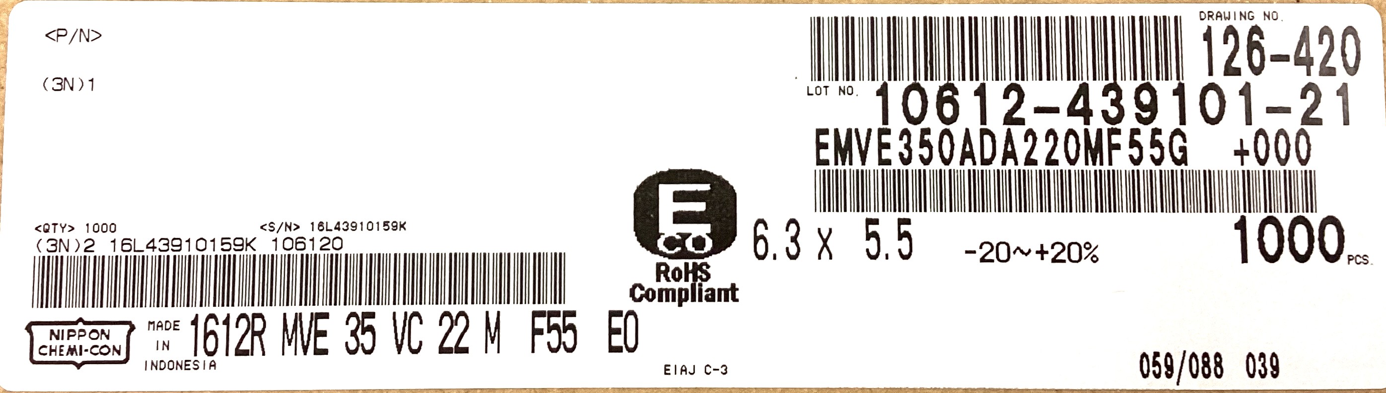 EMVE350ADA220MF55G