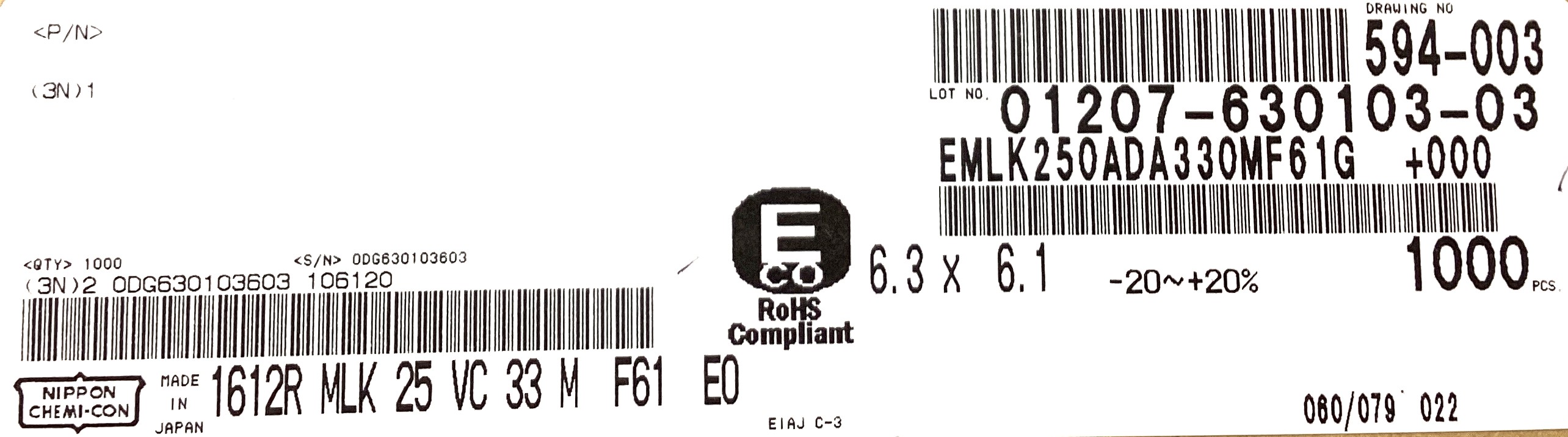 EMLK250ADA330MF61G