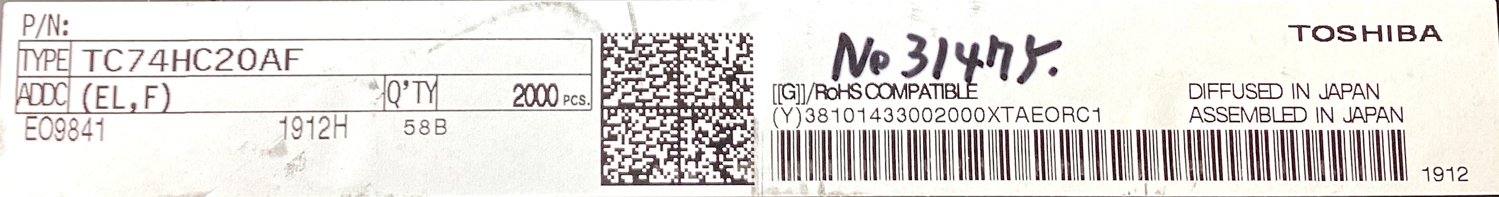TC74HC20AF(EL,F)