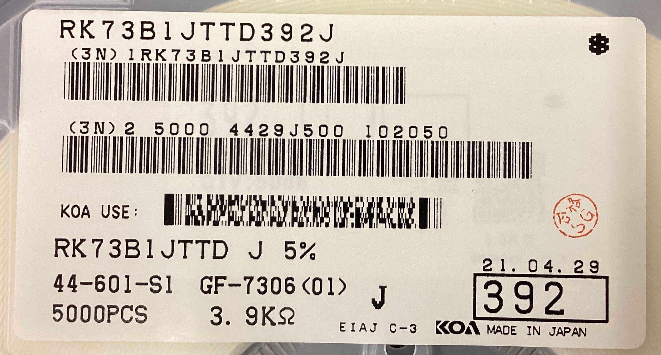 RK73B1JTTD392J