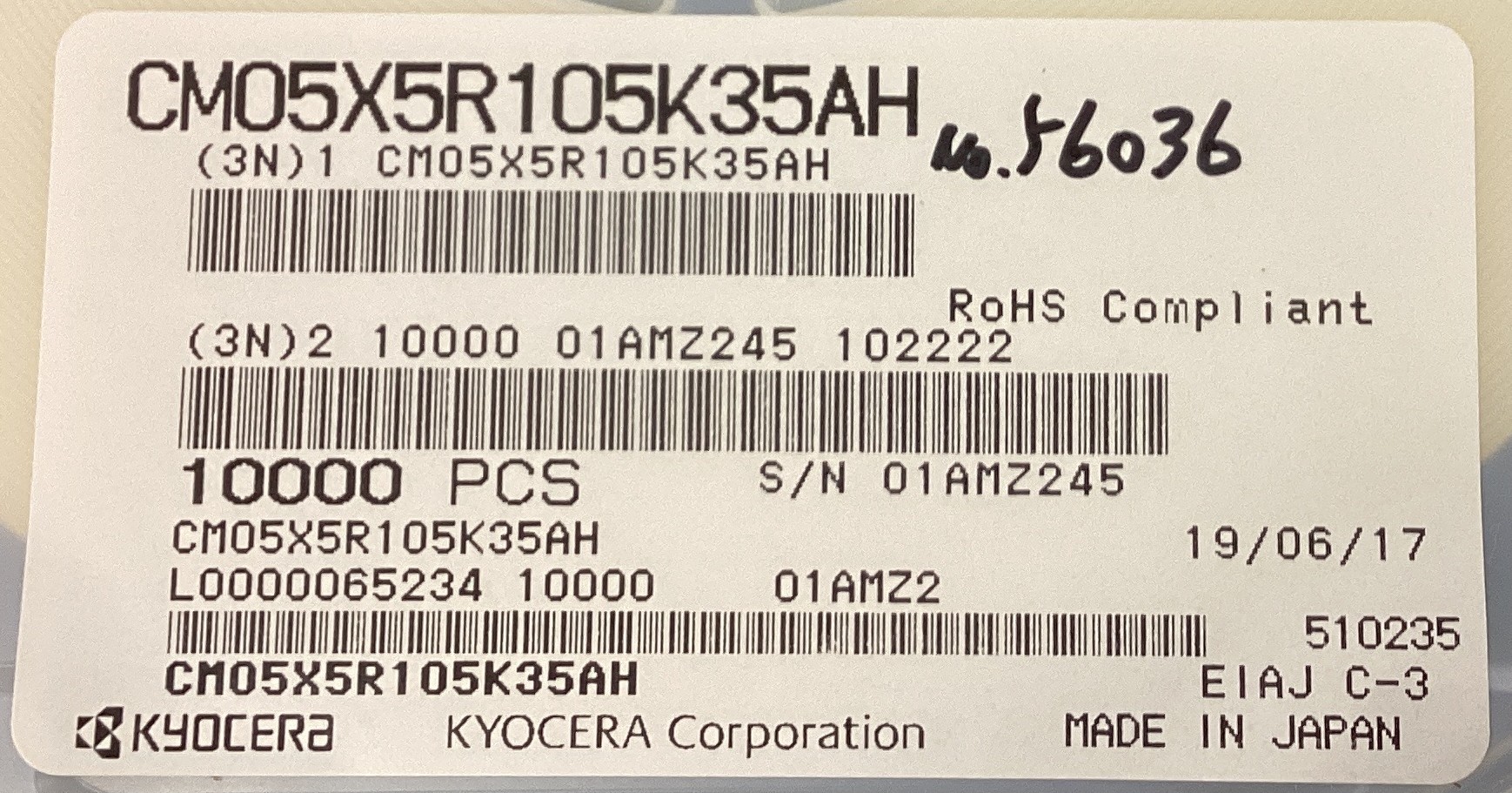 CM05X5R105K35AH