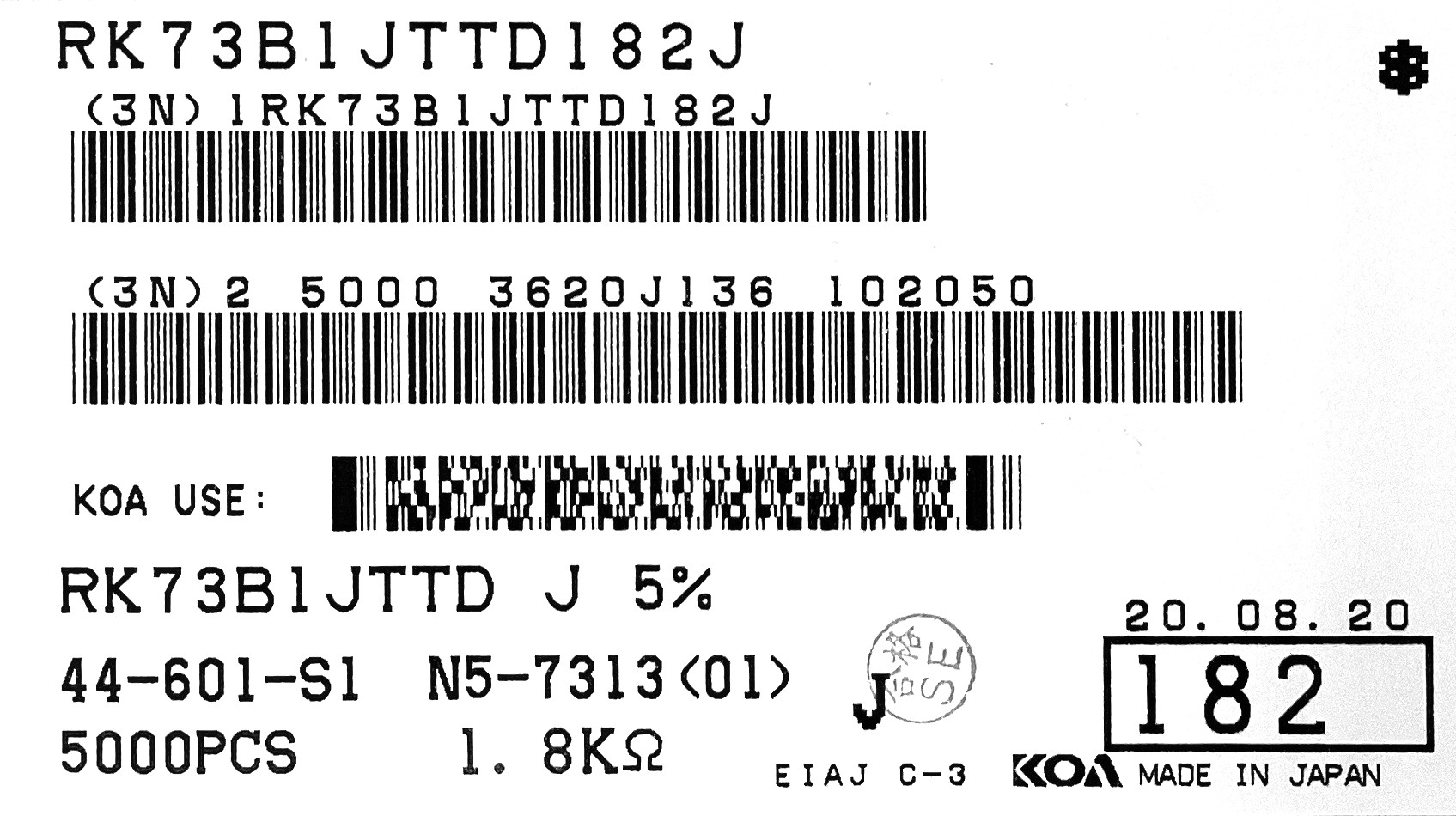 RK73B1JTTD182J