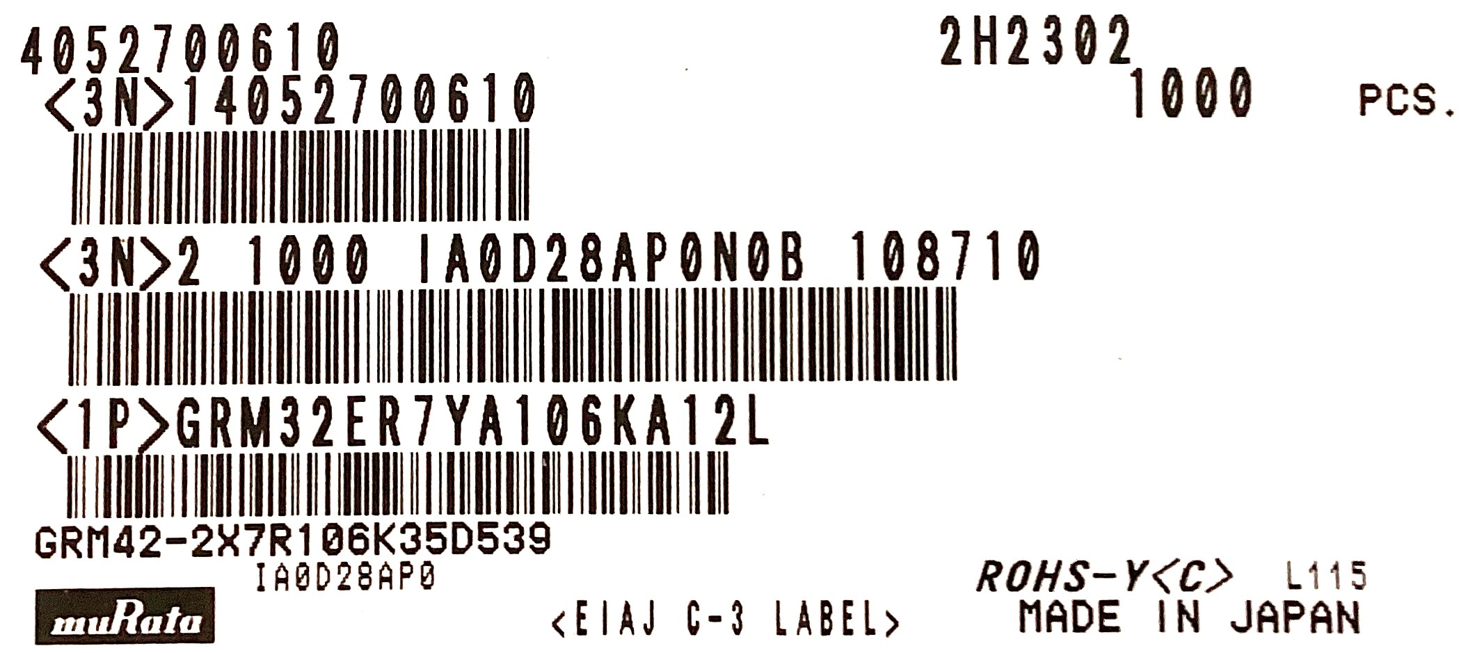 GRM32ER7YA106KA12L