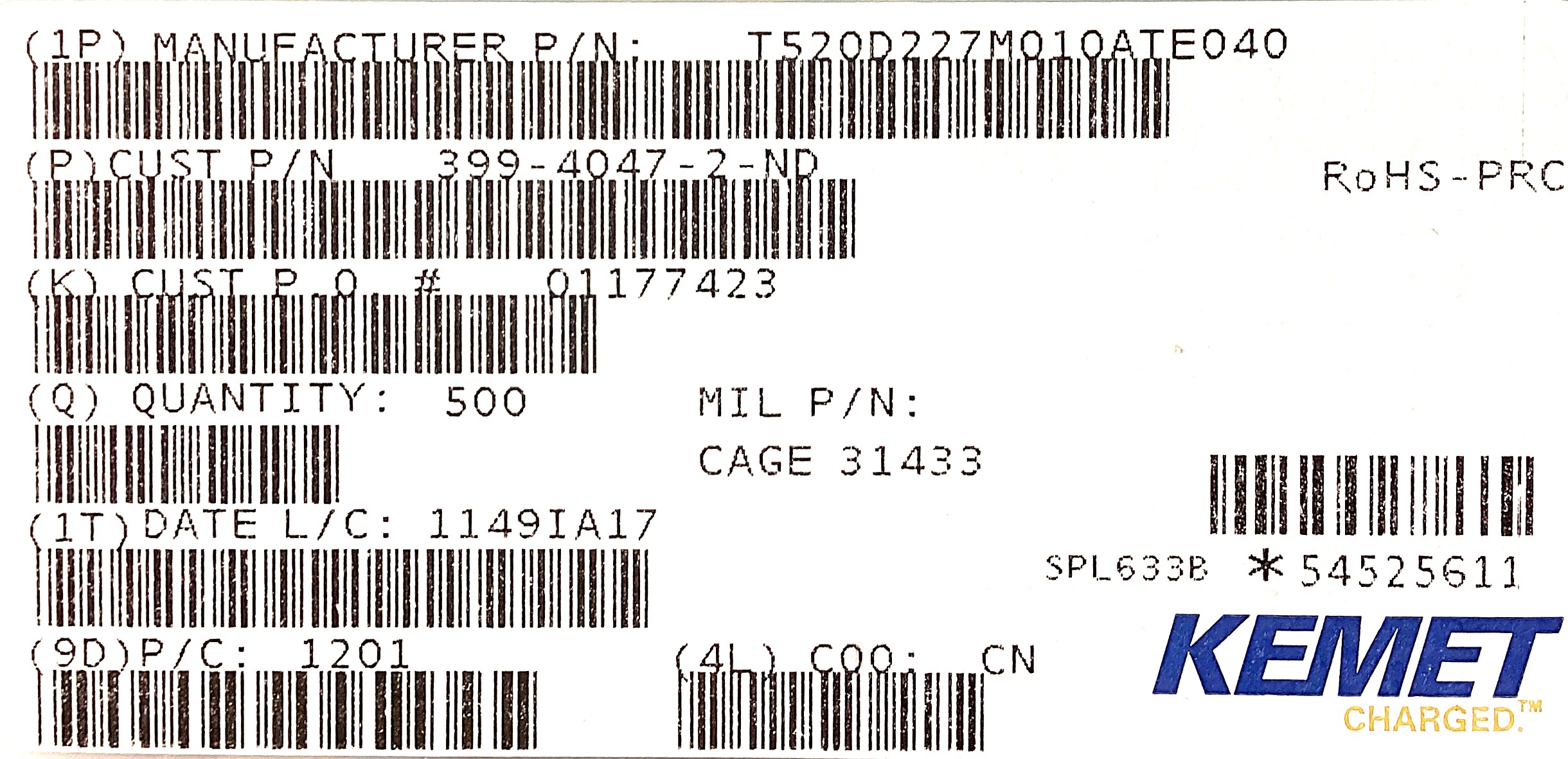 T520D227M010ATE040