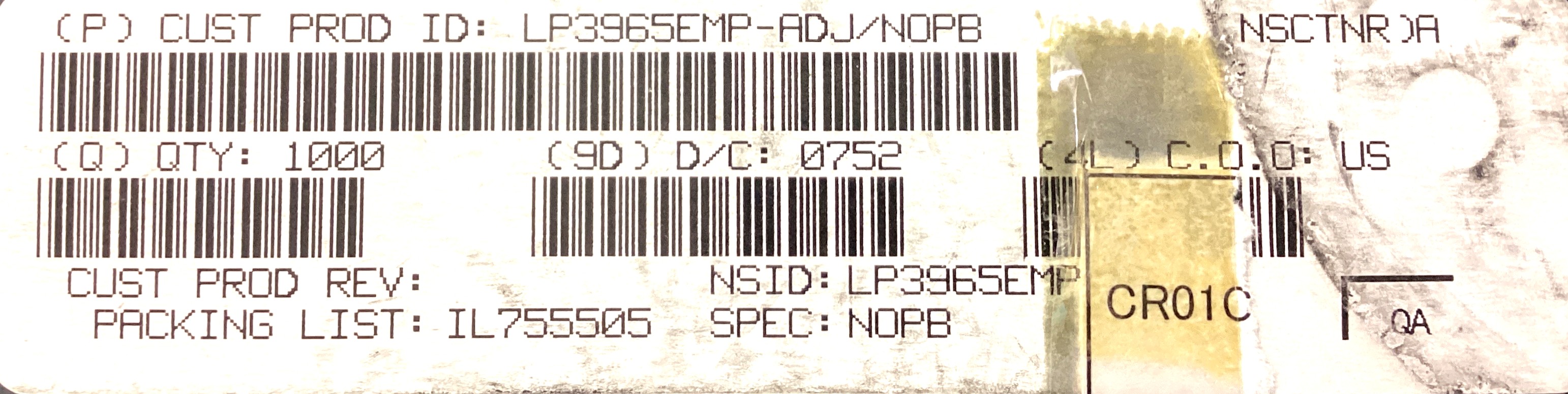 LP3965EMP-ADJ/NOPB
