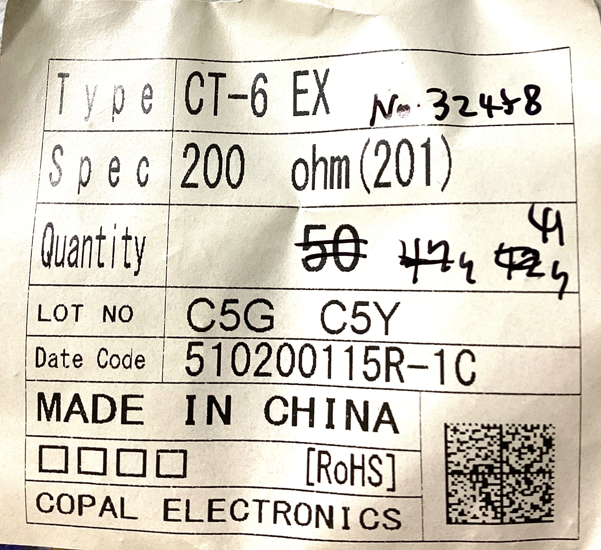 CT-6EX 200OHM(201)