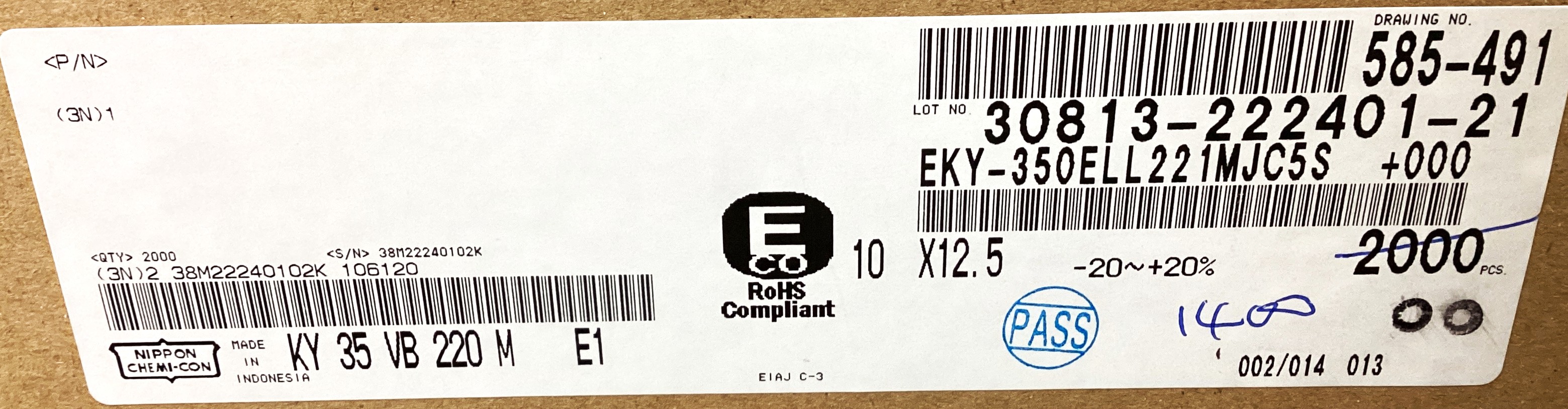 EKY-350ELL221MJC5S