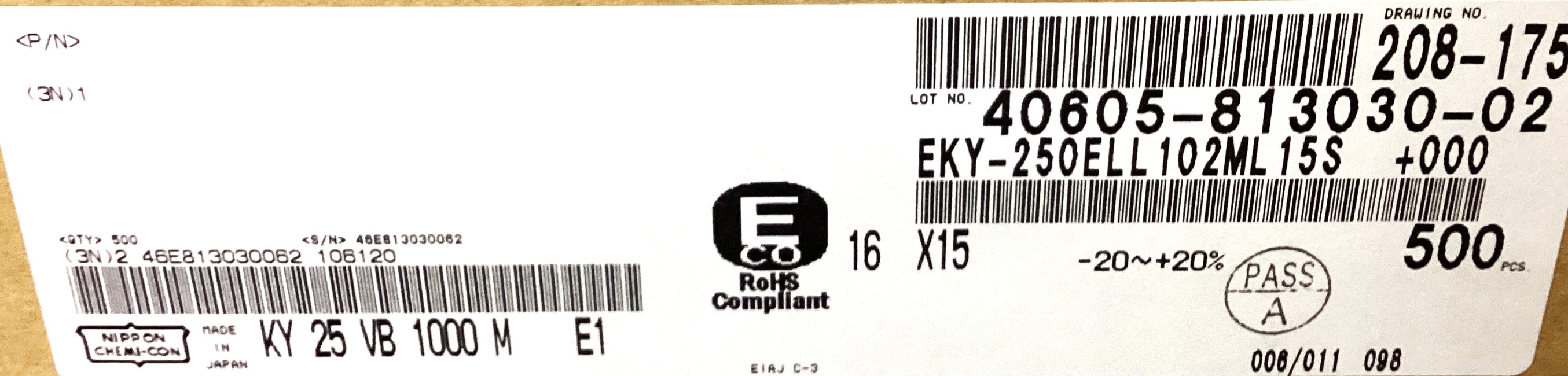 EKY-250ELL102ML15S