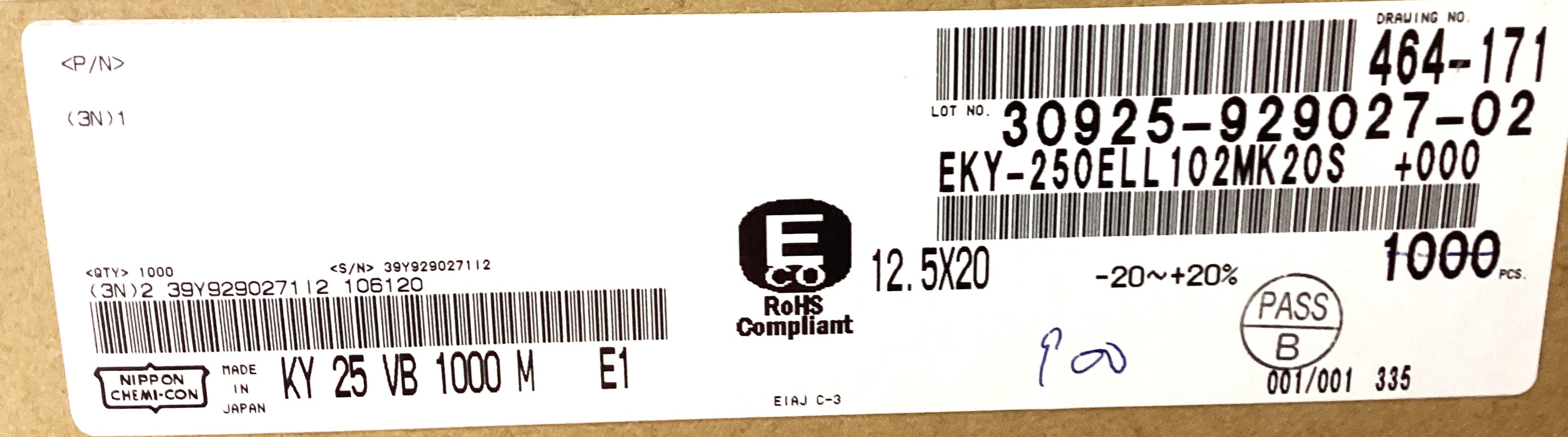 EKY-250ELL102MK20S