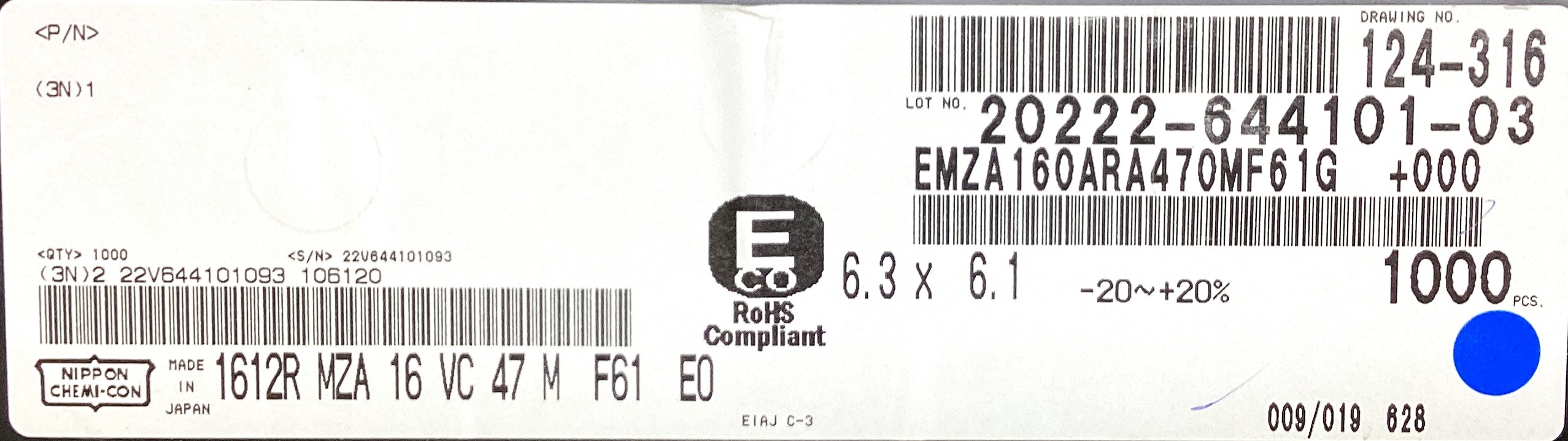 EMZA160ARA470MF61G