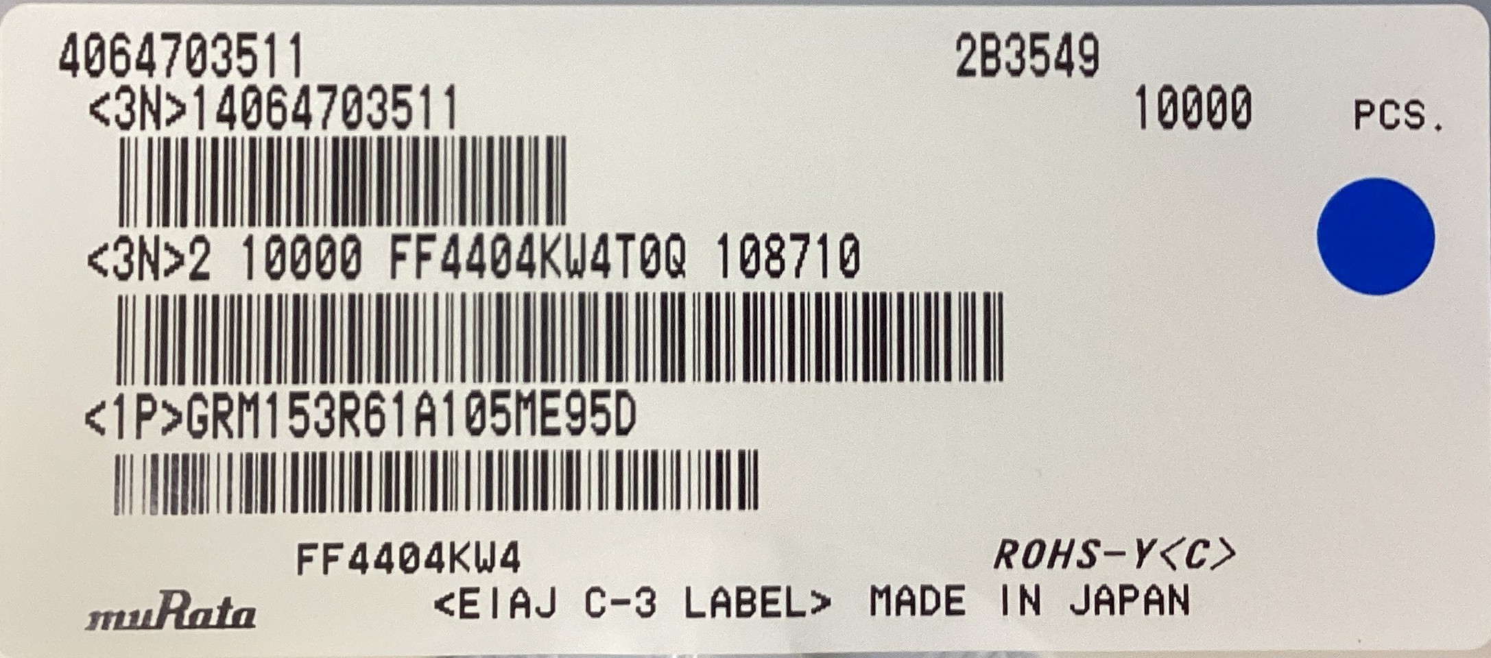 GRM153R61A105ME95D
