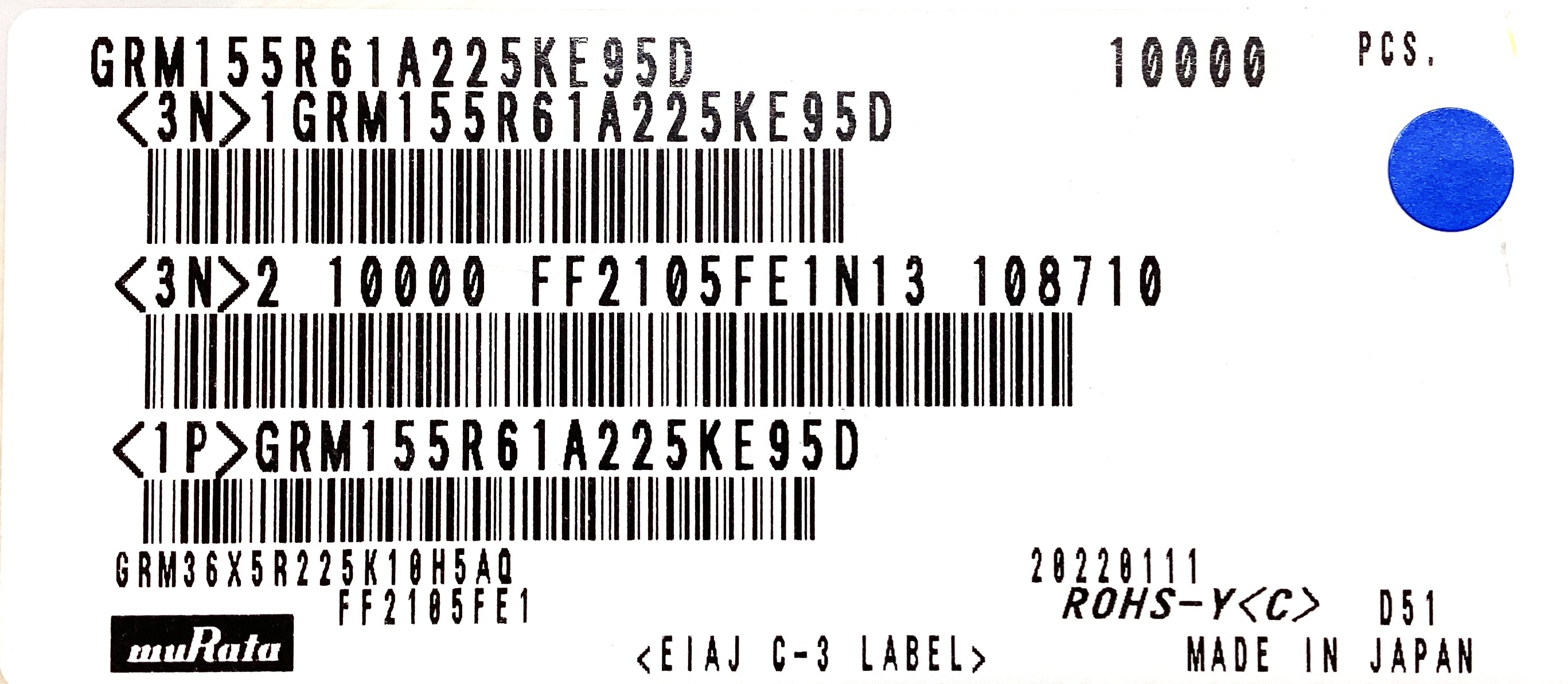 GRM155R61A225KE95D