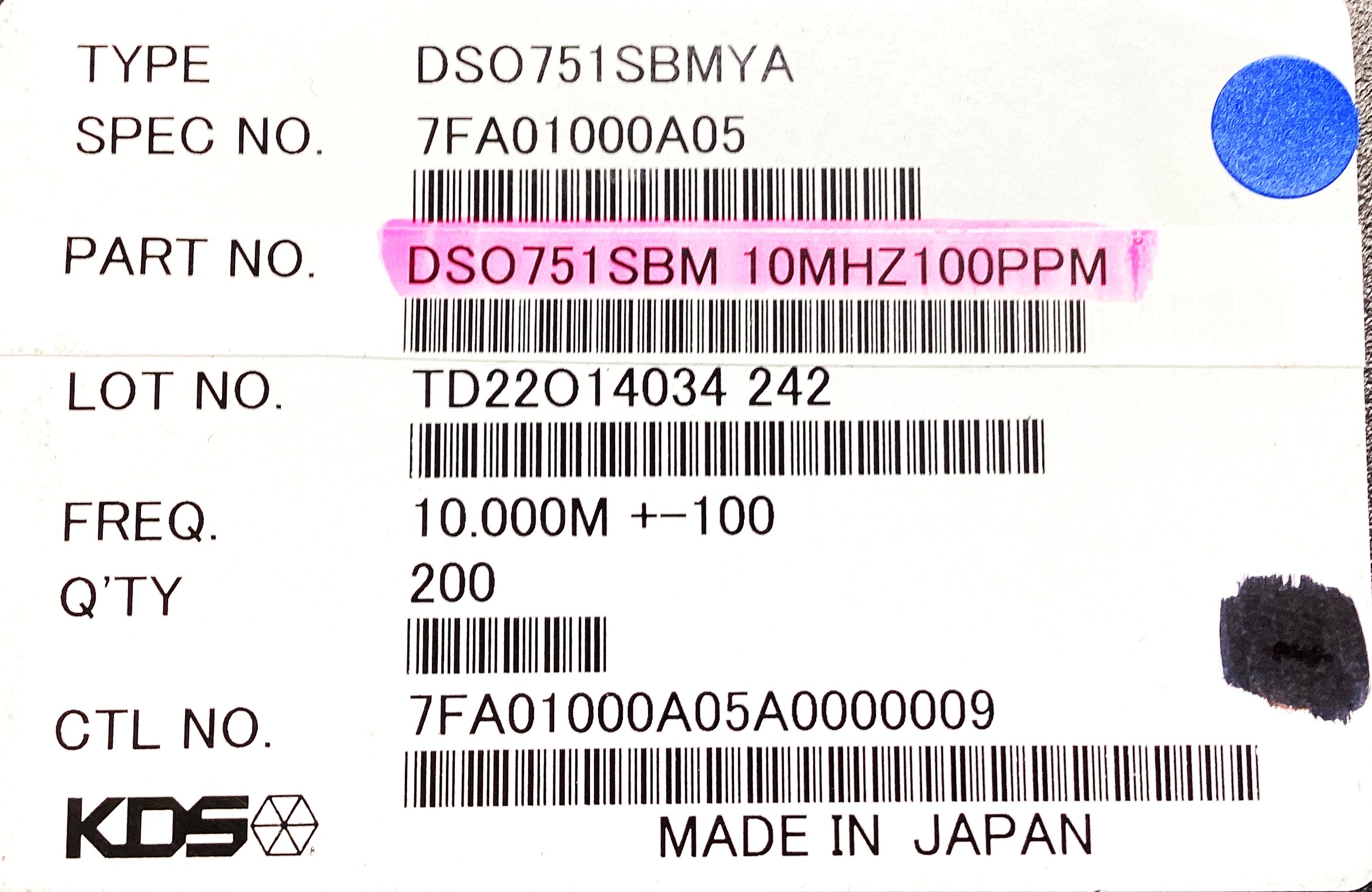 DSO751SBMYA 10MHZ