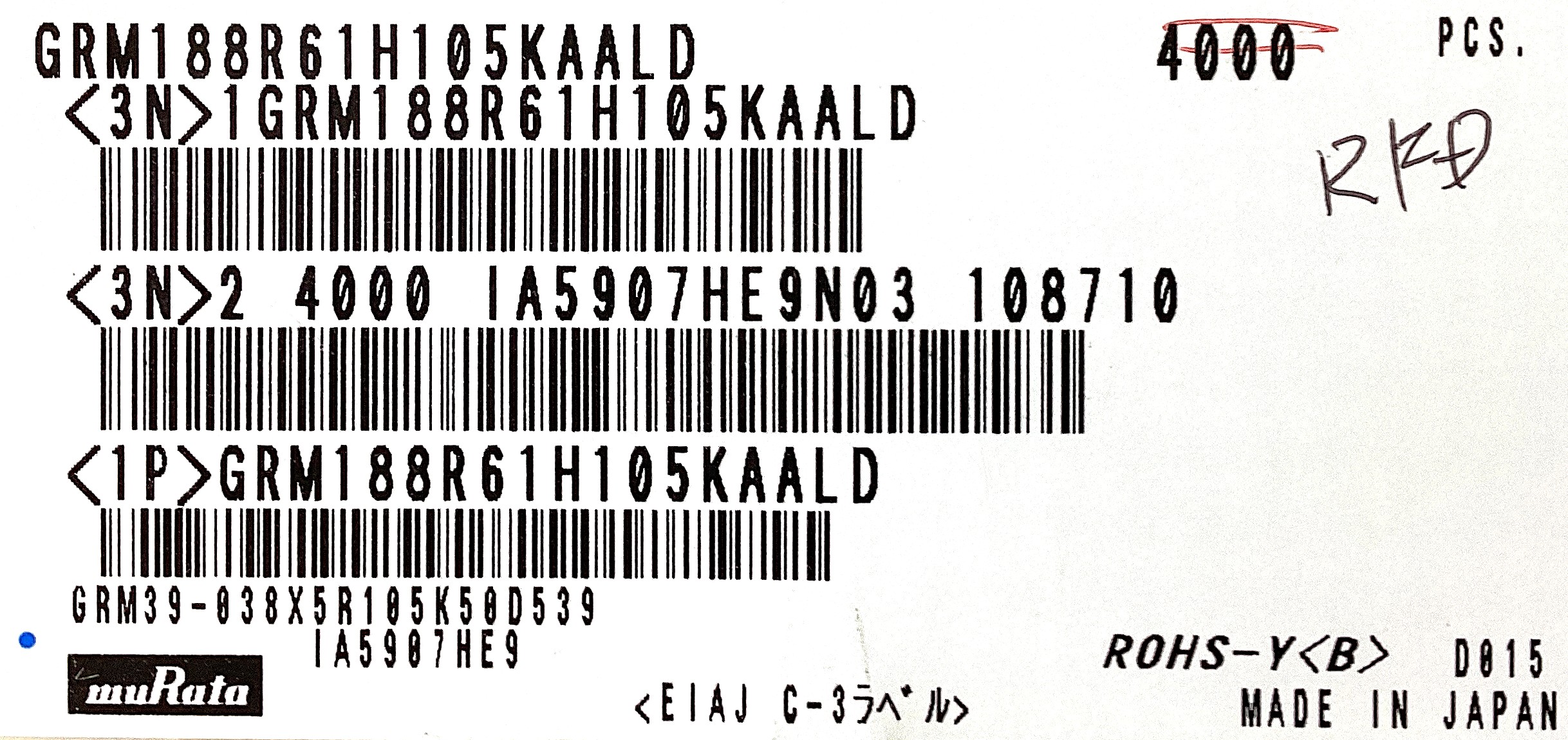 GRM188R61H105KAALD