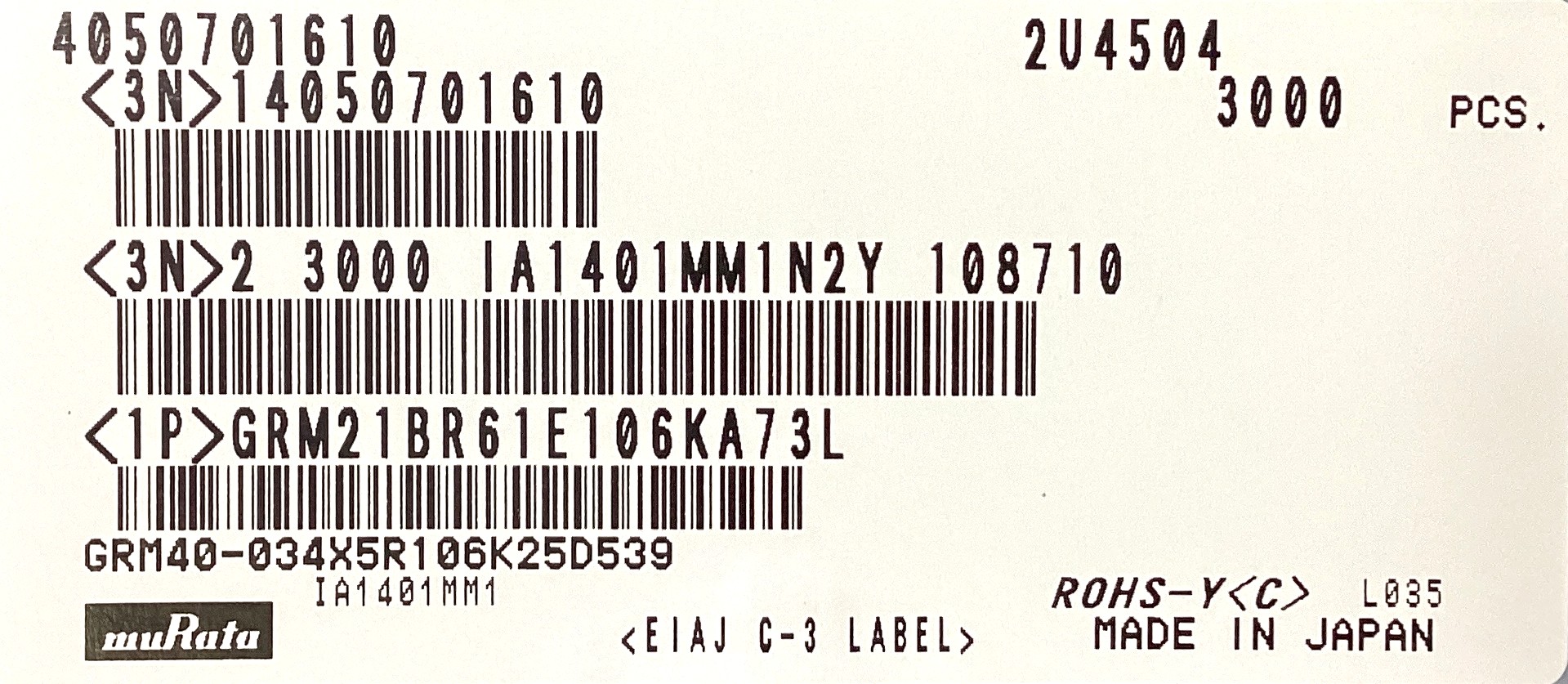 GRM21BR61E106KA73L