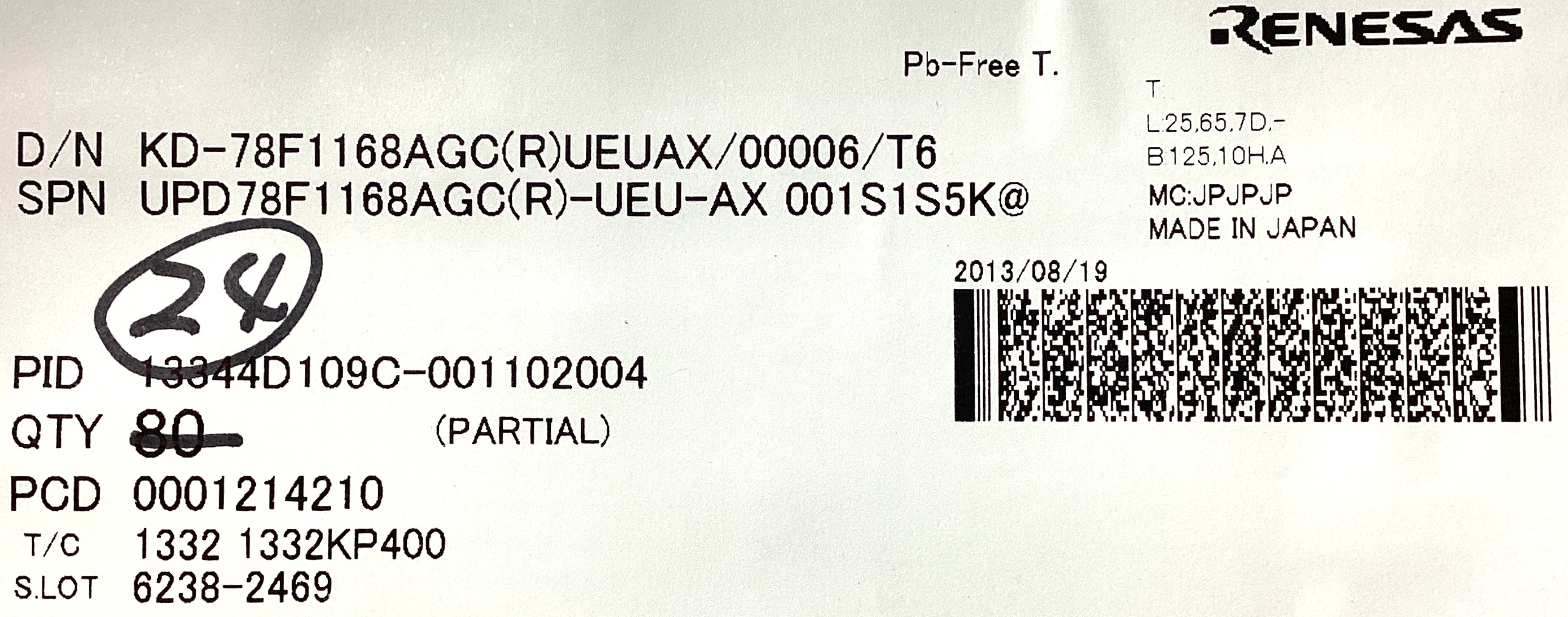 UPD78F1168AGC(R)-UEU-AX