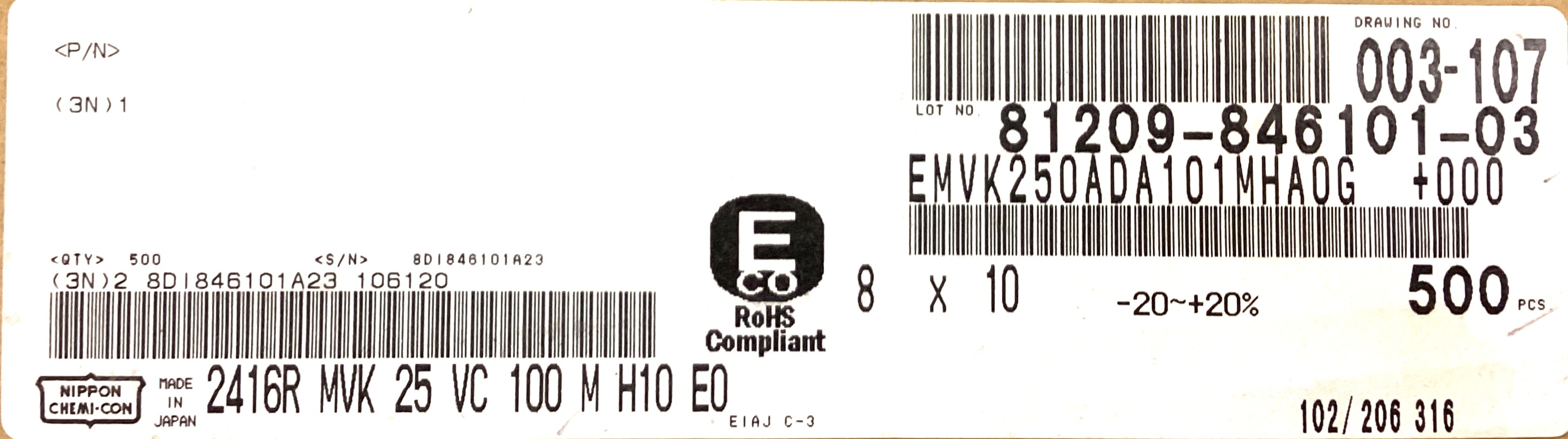 EMVK250ADA101MHA0G