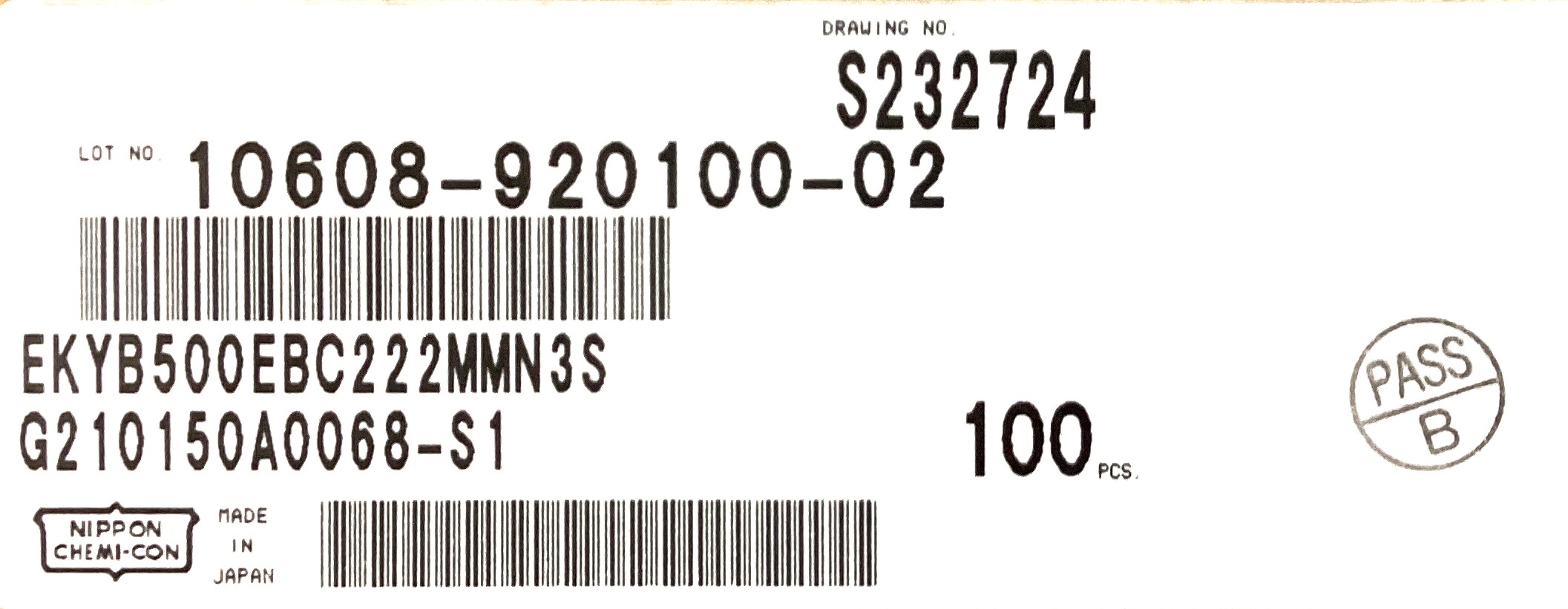 EKYB500EBC222MMN3S