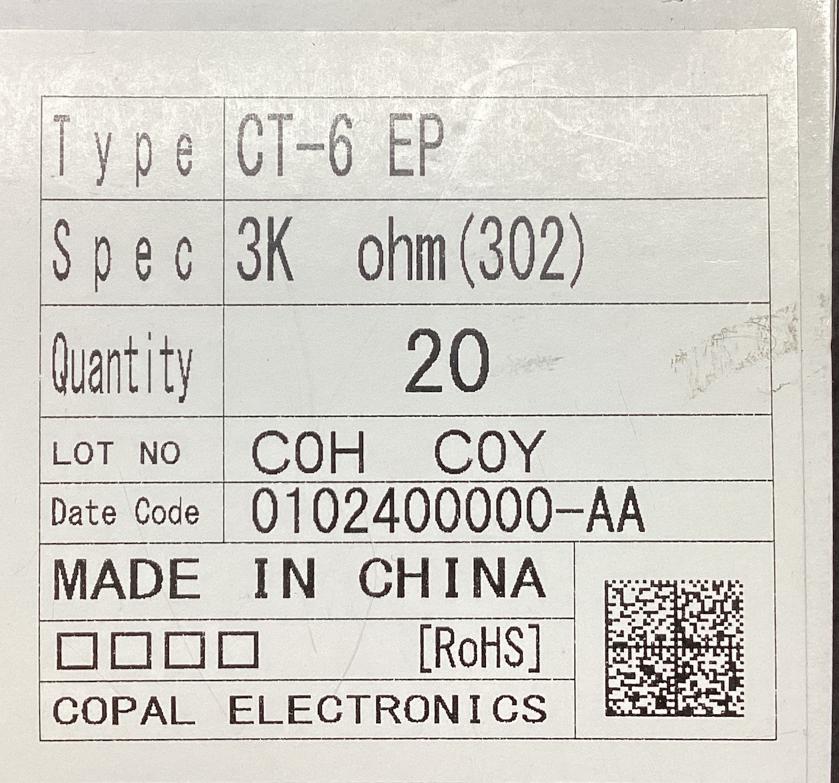 CT-6EP 3KOHM(302)