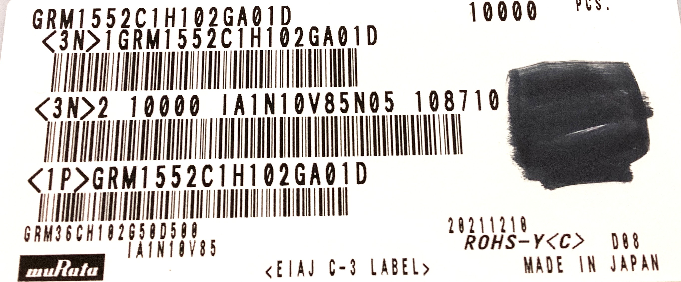 GRM1552C1H102GA01D