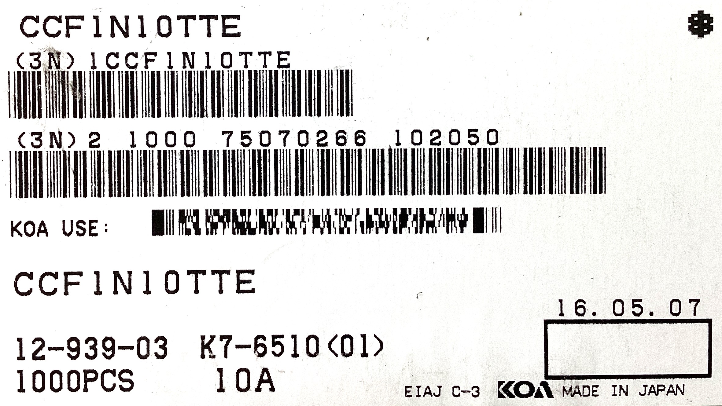 CCF1N10TTE