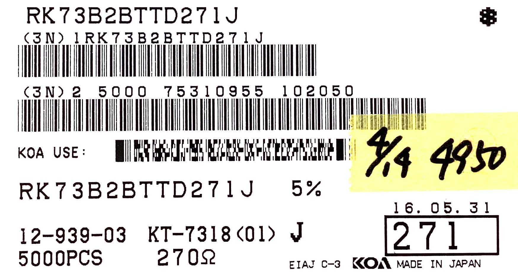 RK73B2BTTD271J