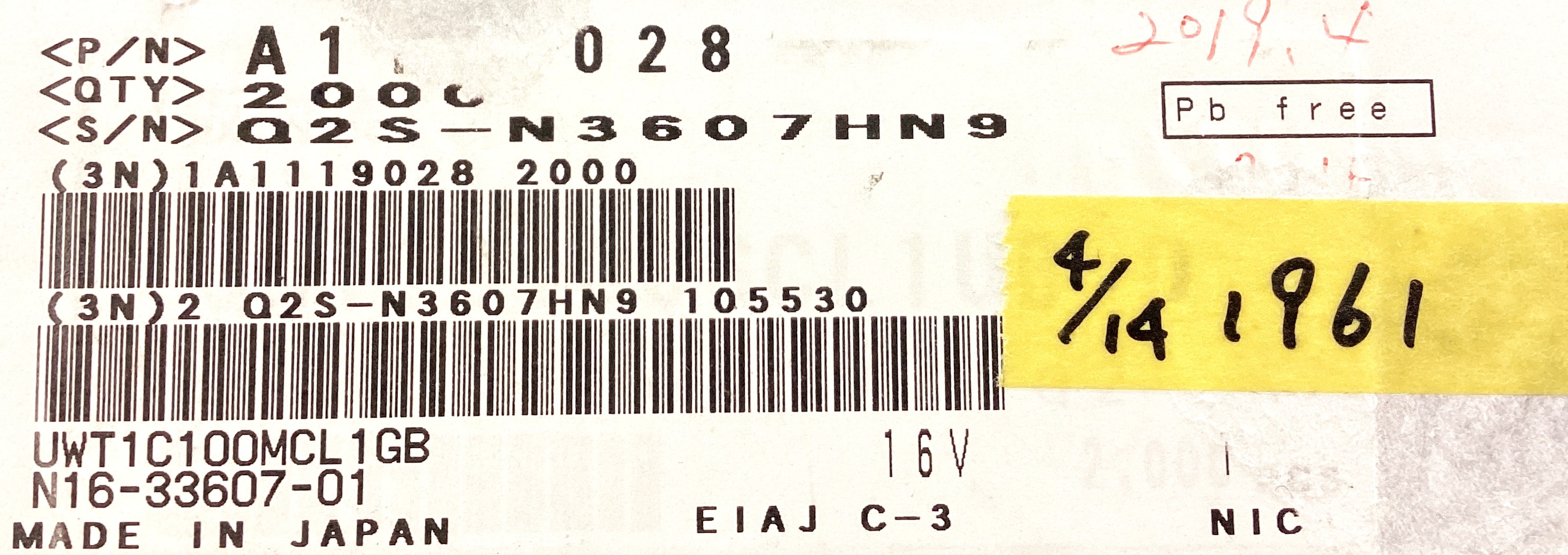 UWT1C100MCL1GB