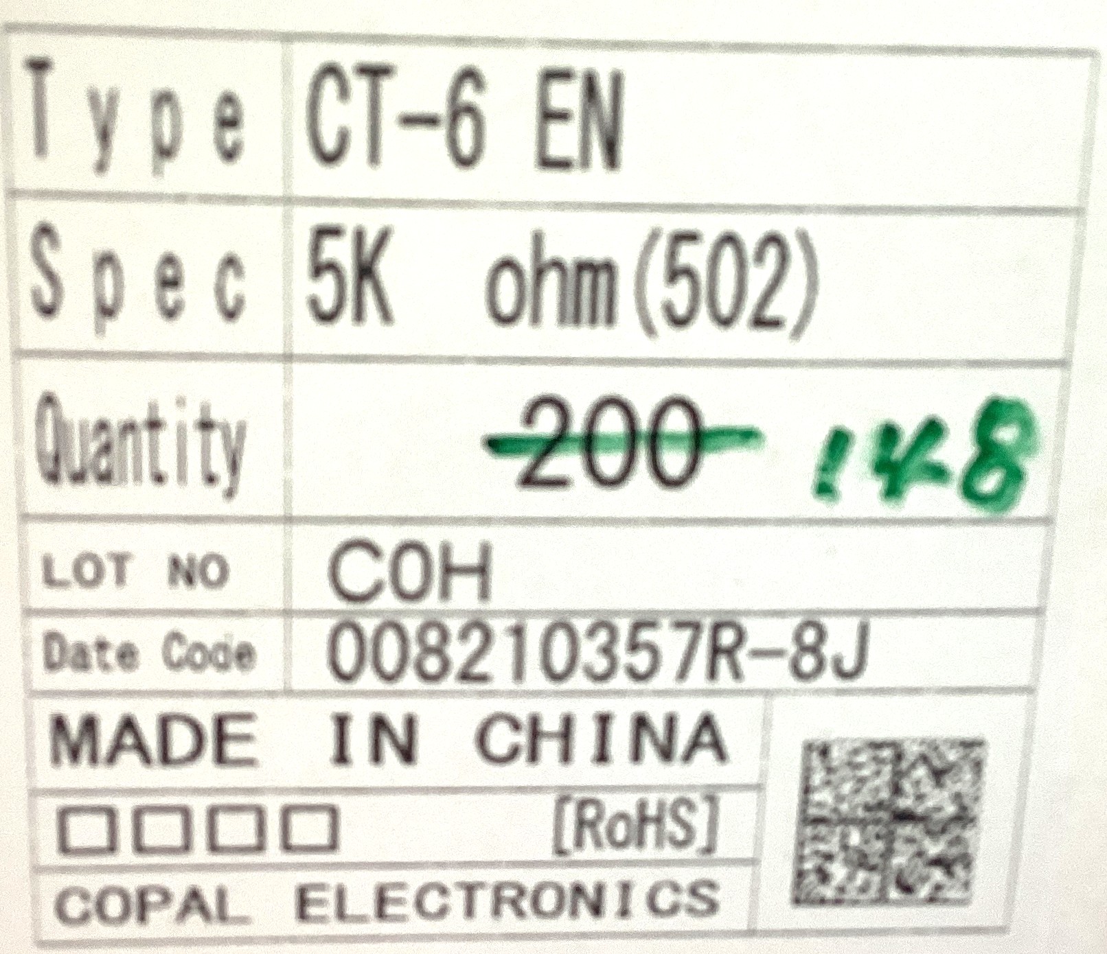 CT-6EN 5KOHM(502)