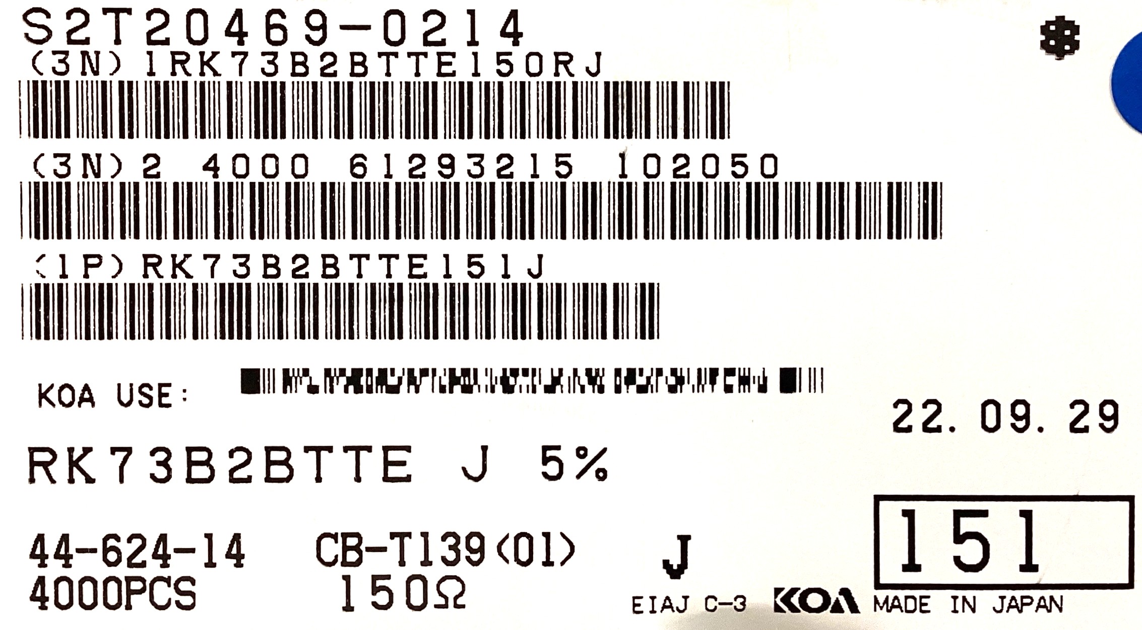 RK73B2BTTE151J