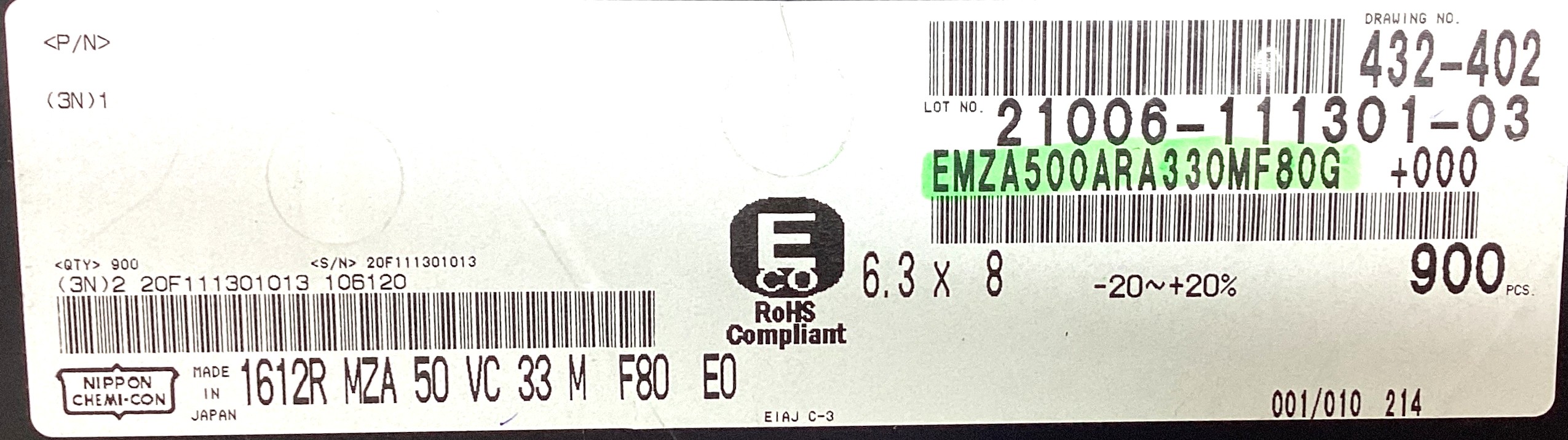 EMZA500ARA330MF80G