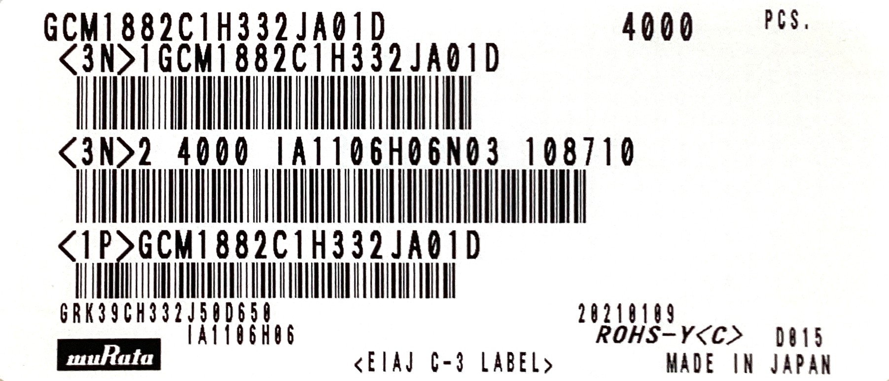 GCM1882C1H332JA01D