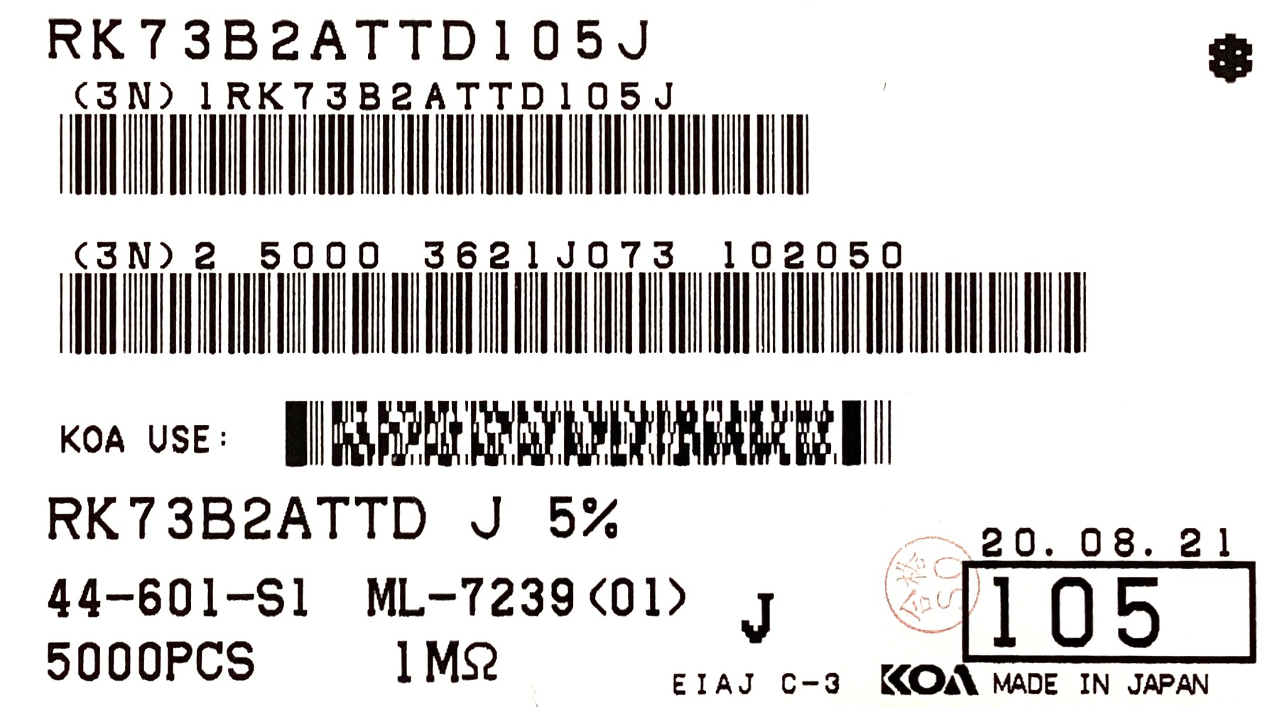 RK73B2ATTD105J