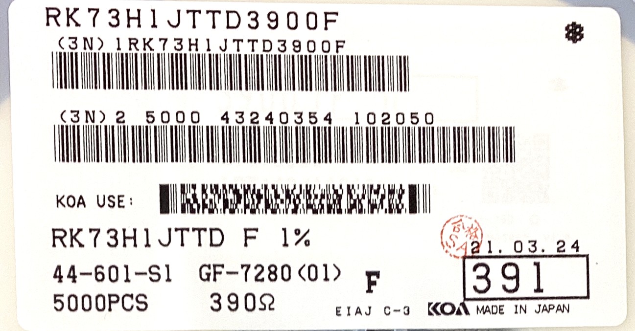 RK73H1JTTD3900F