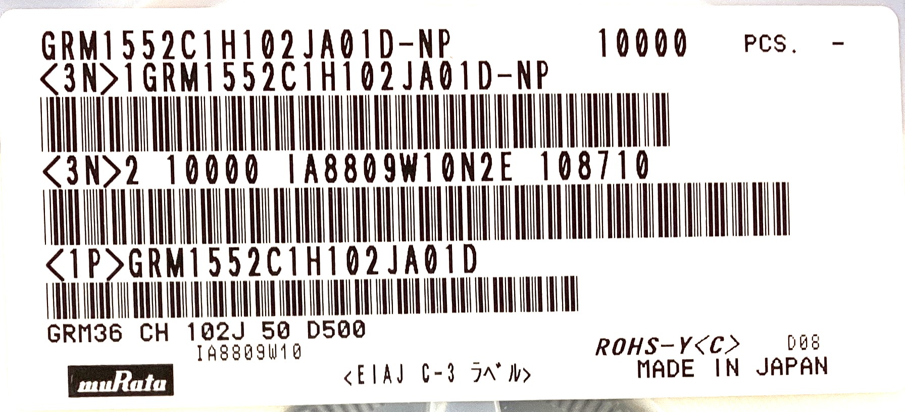 GRM1552C1H102JA01D