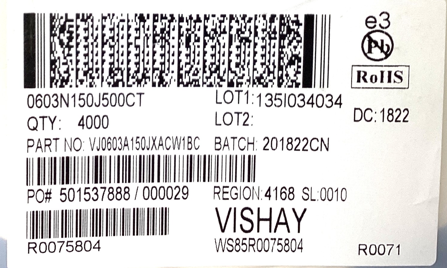 VJ0603A150JXACW1BC
