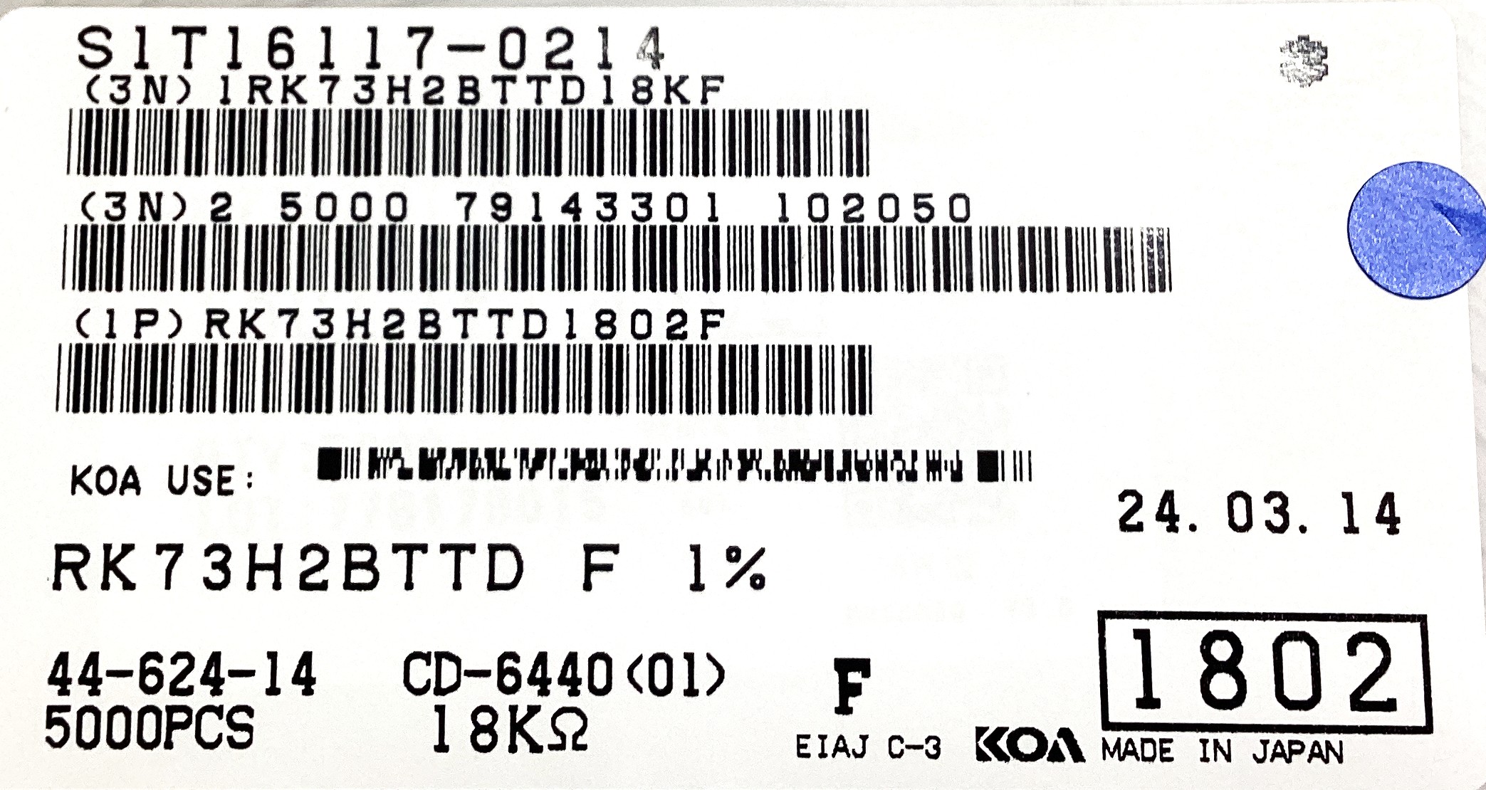 RK73H2BTTD1802F