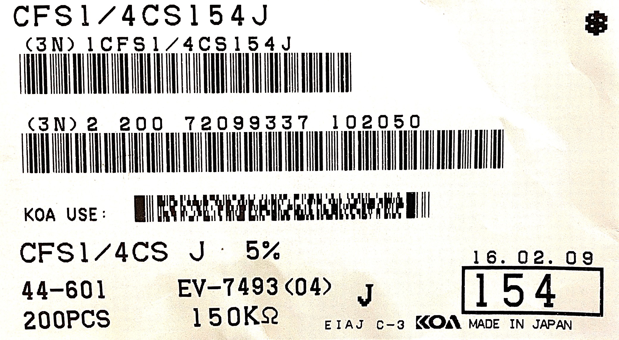 CFS1/4CS154J