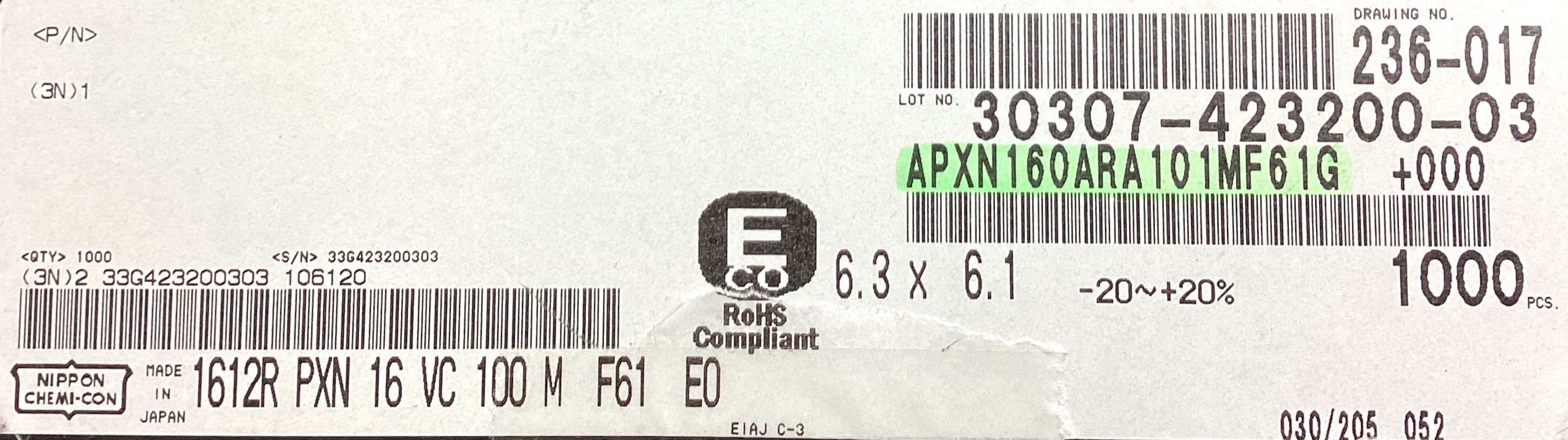 APXN160ARA101MF61G