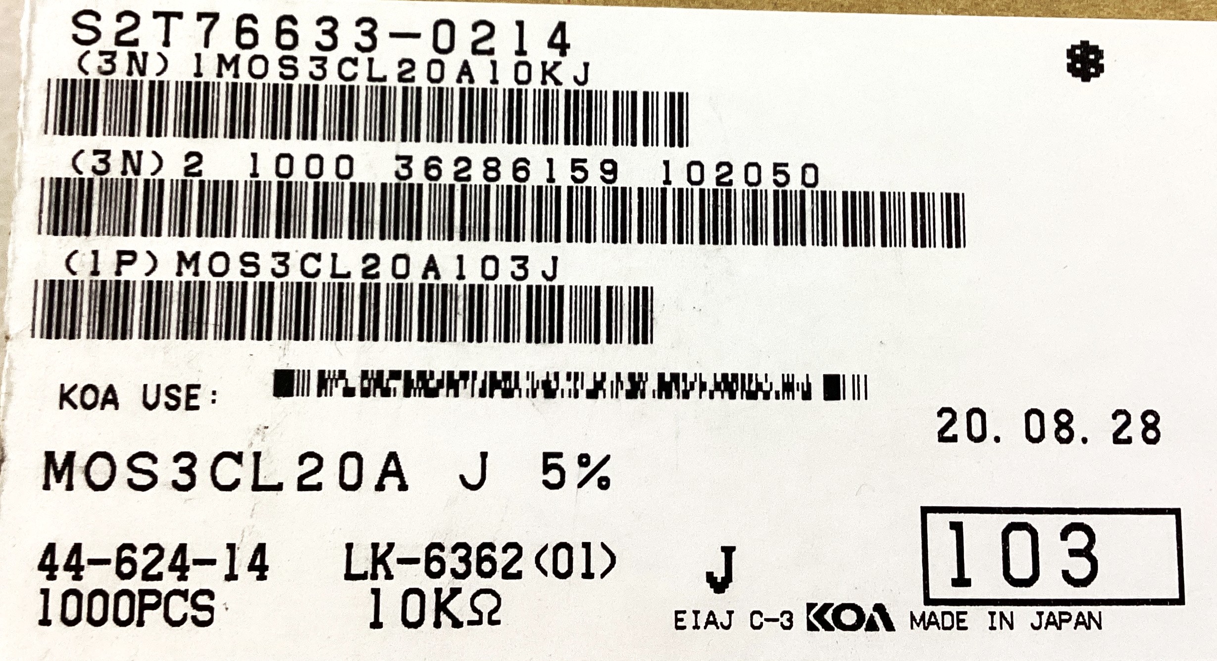 MOS3CL20A103J