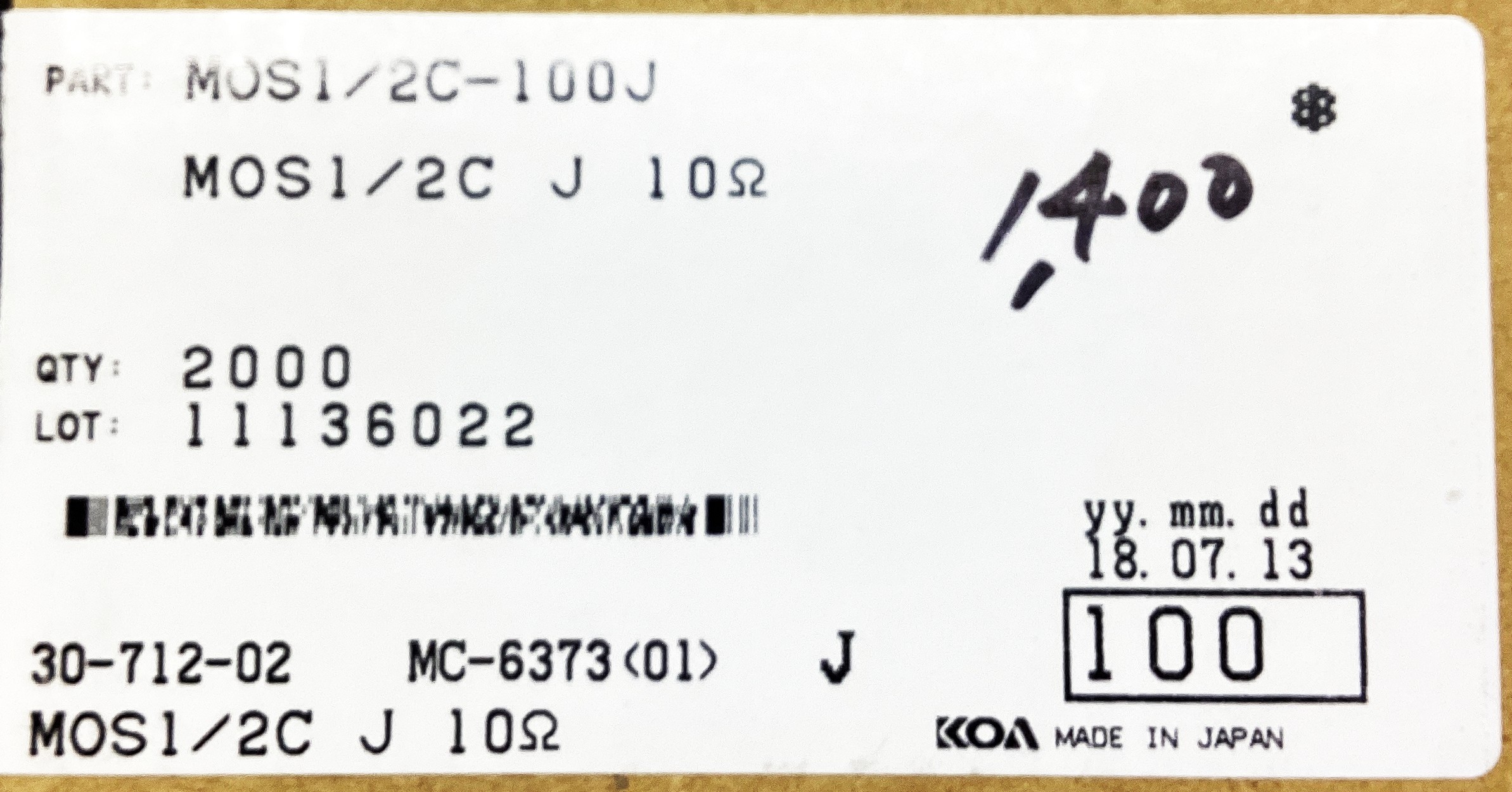 MOS1/2C100J