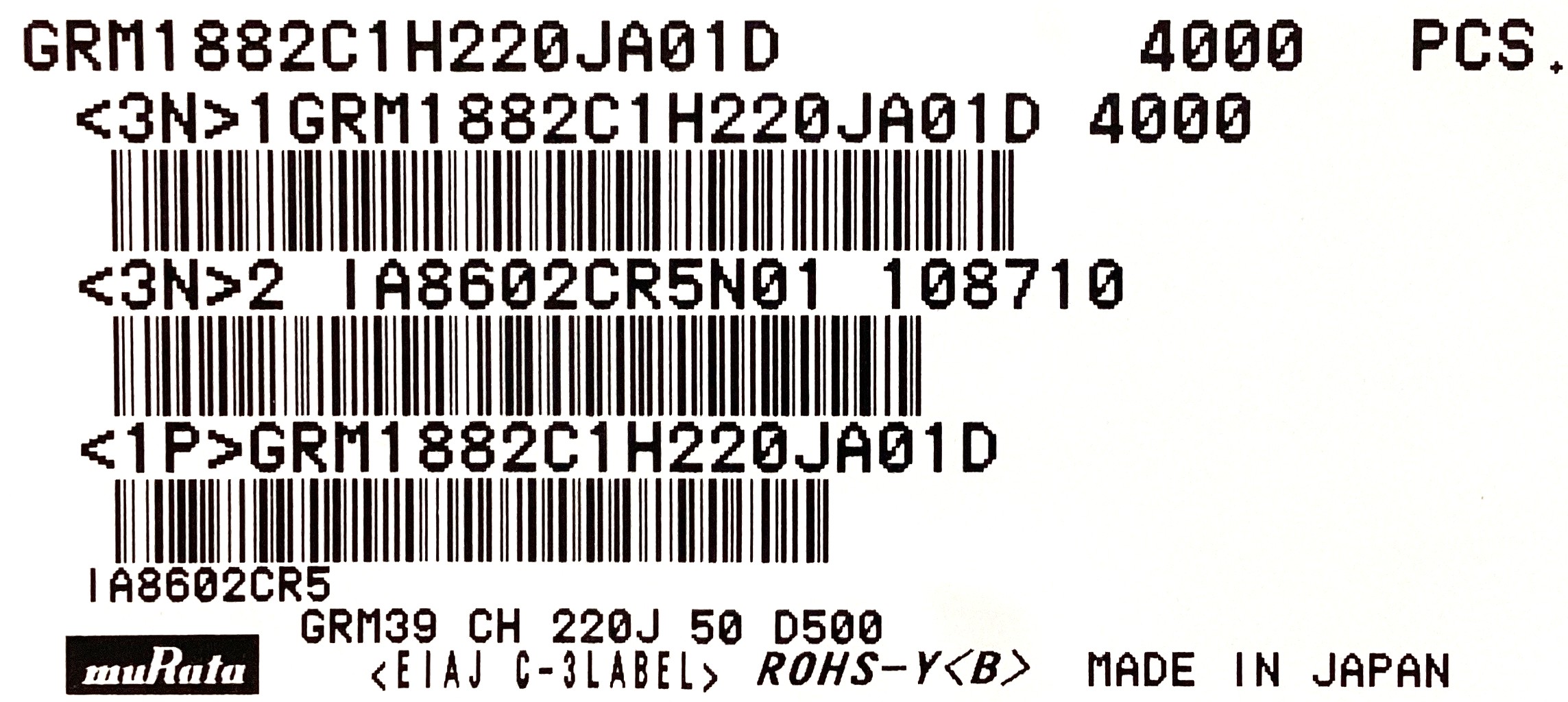 GRM1882C1H220JA01D