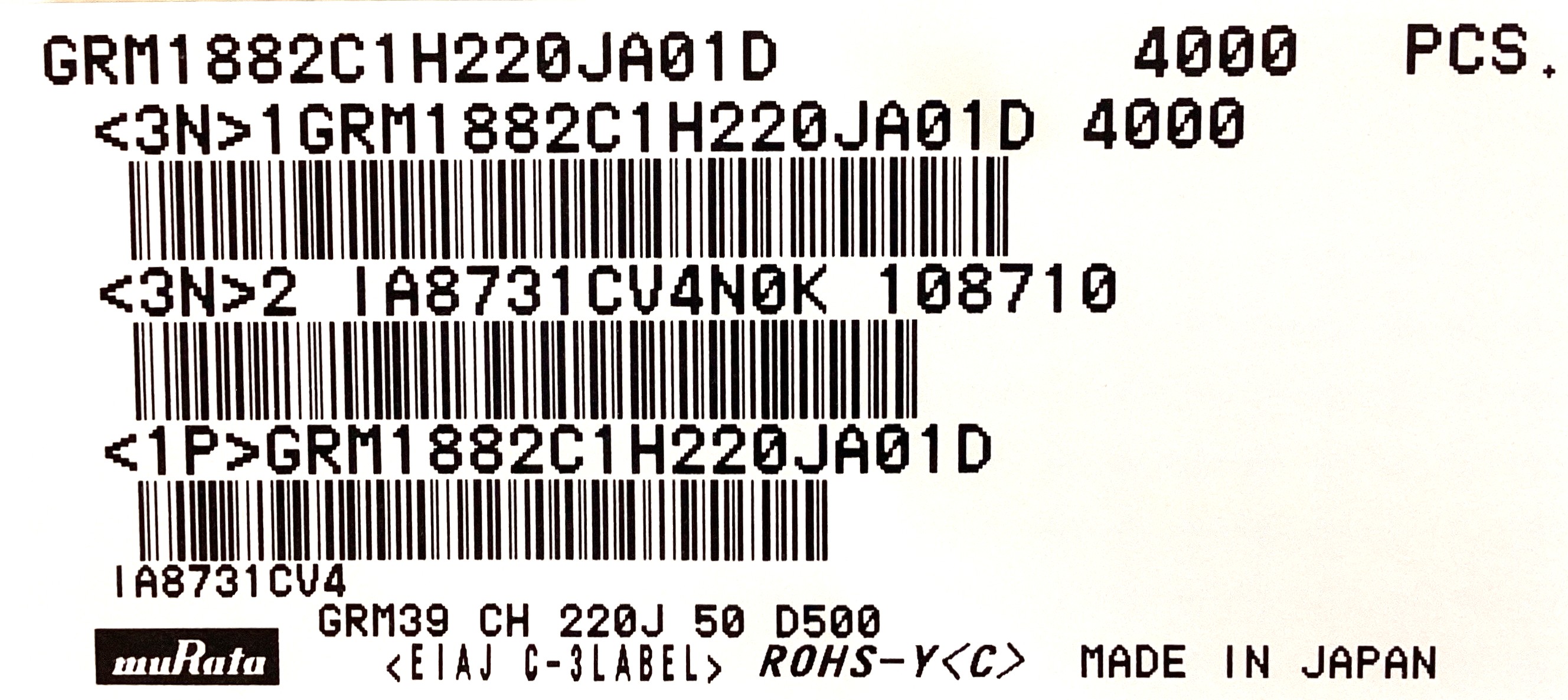 GRM1882C1H220JA01D