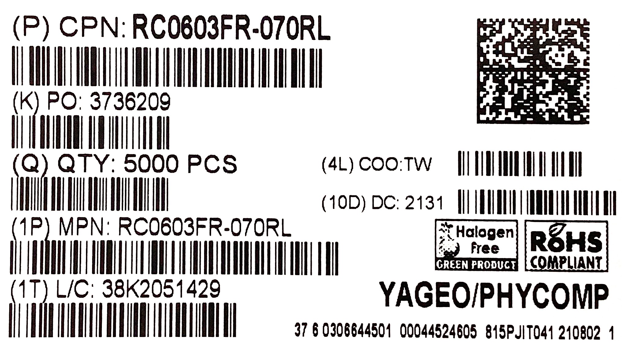RC0603FR-070RL
