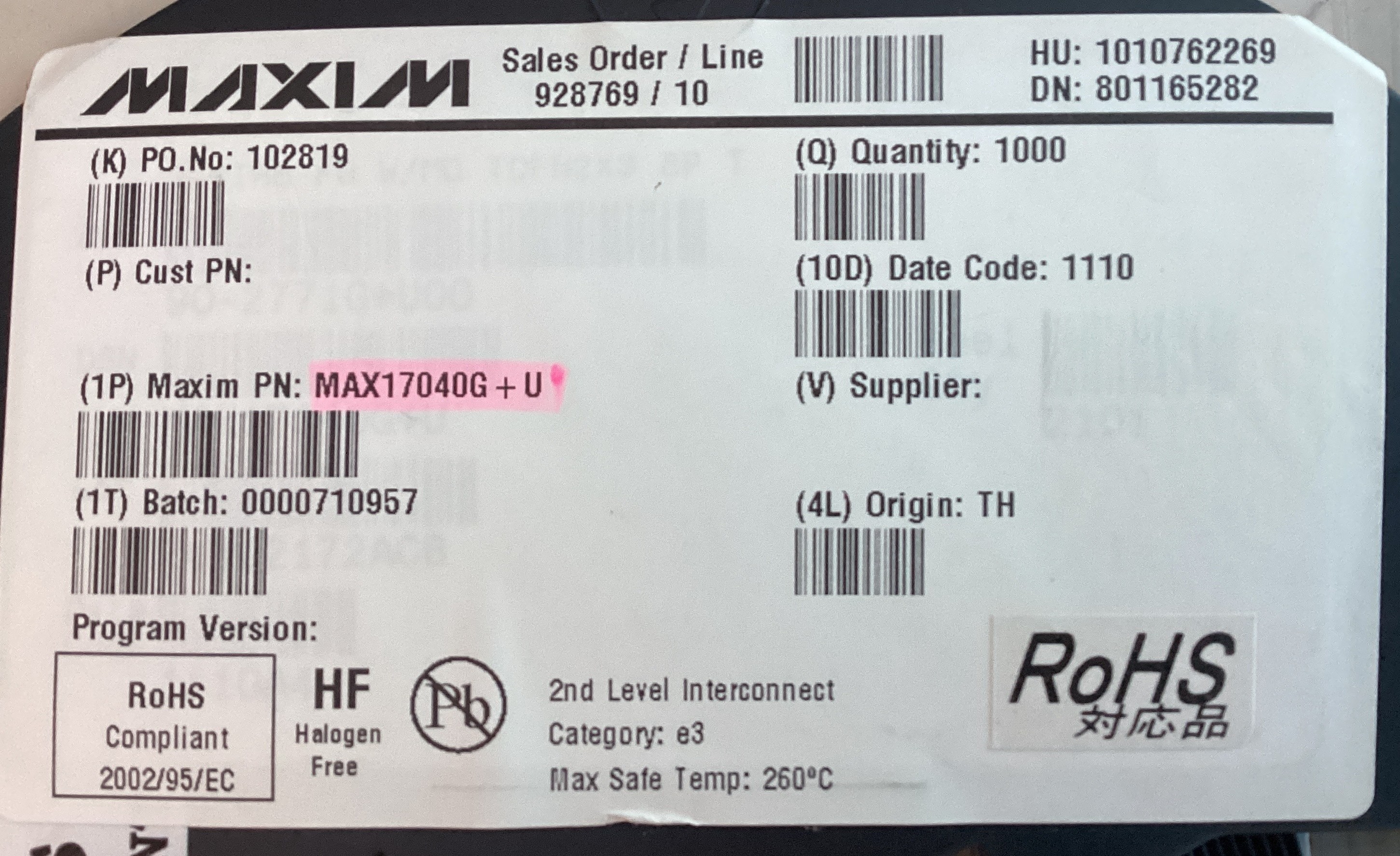 MAX17040G+U