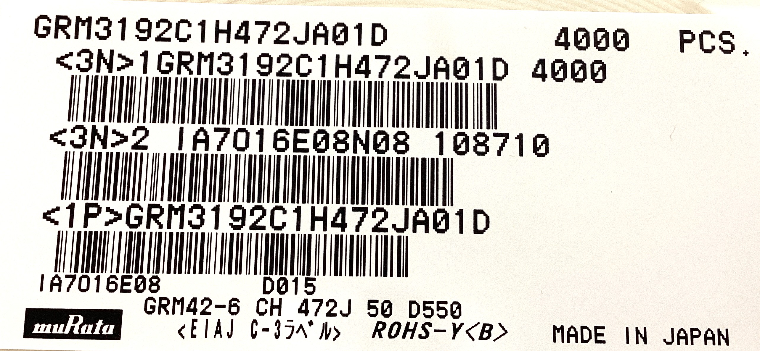 GRM3192C1H472JA01D