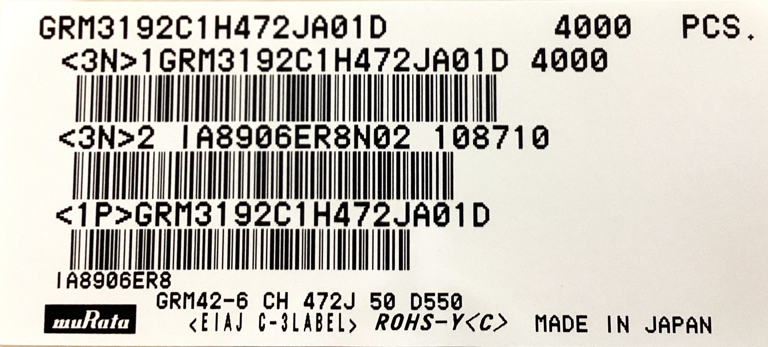 GRM3192C1H472JA01D