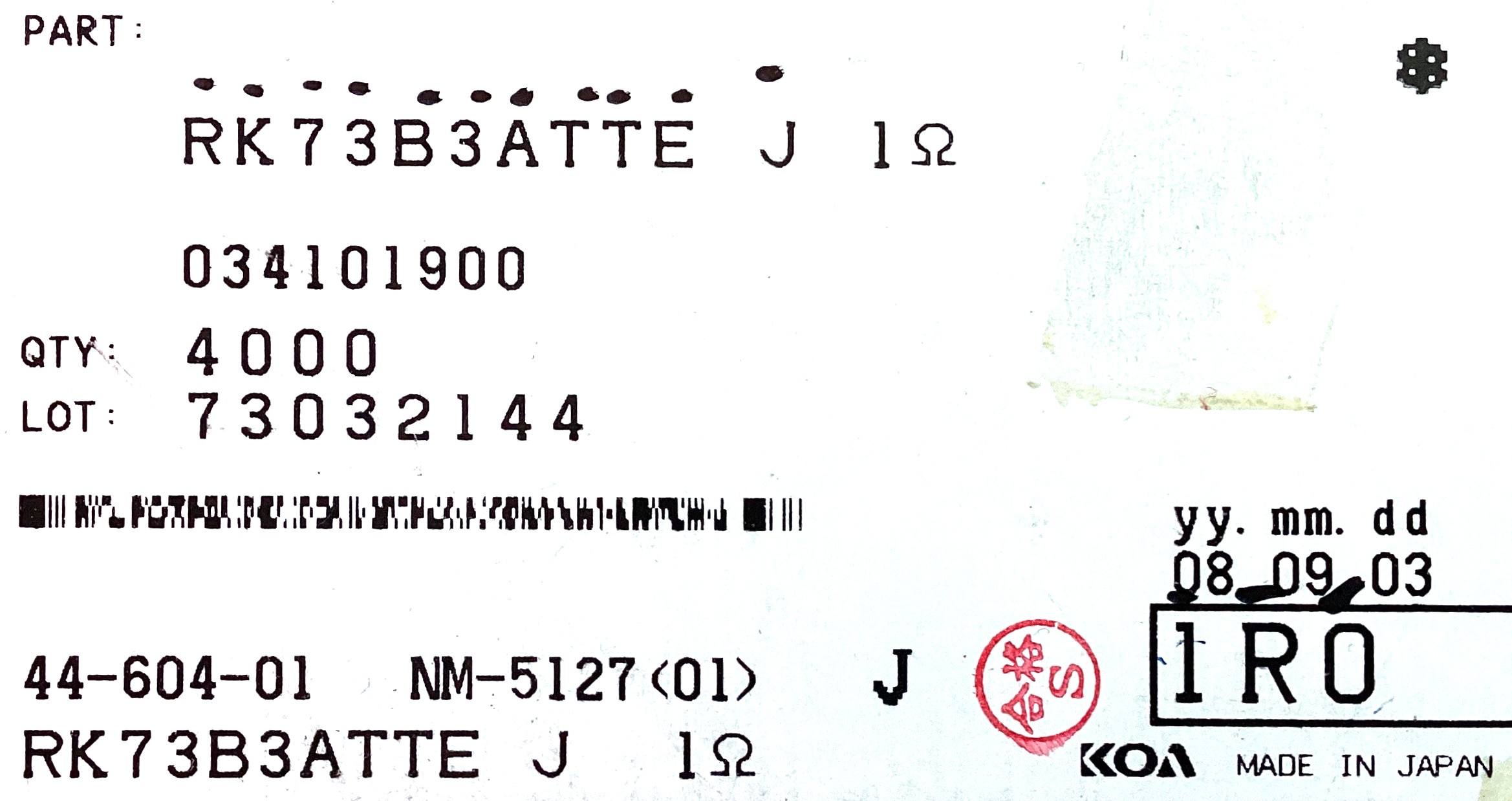 RK73B3ATTE1R0J